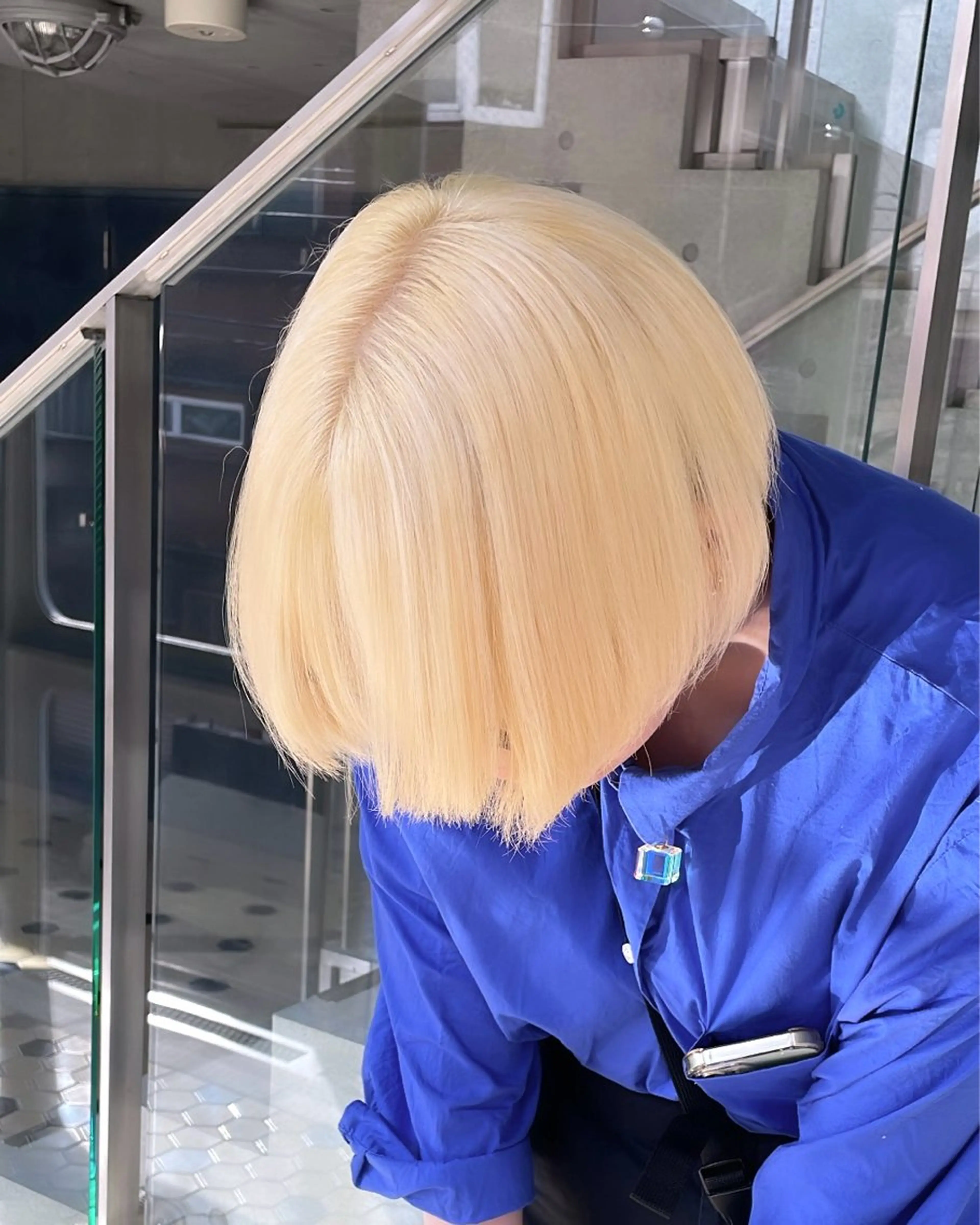 ミディアム カラー ヘアカラー トリートメント 色落ち綺麗透明感カラ /ボブ/ナカツヒカルのヘアスタイル