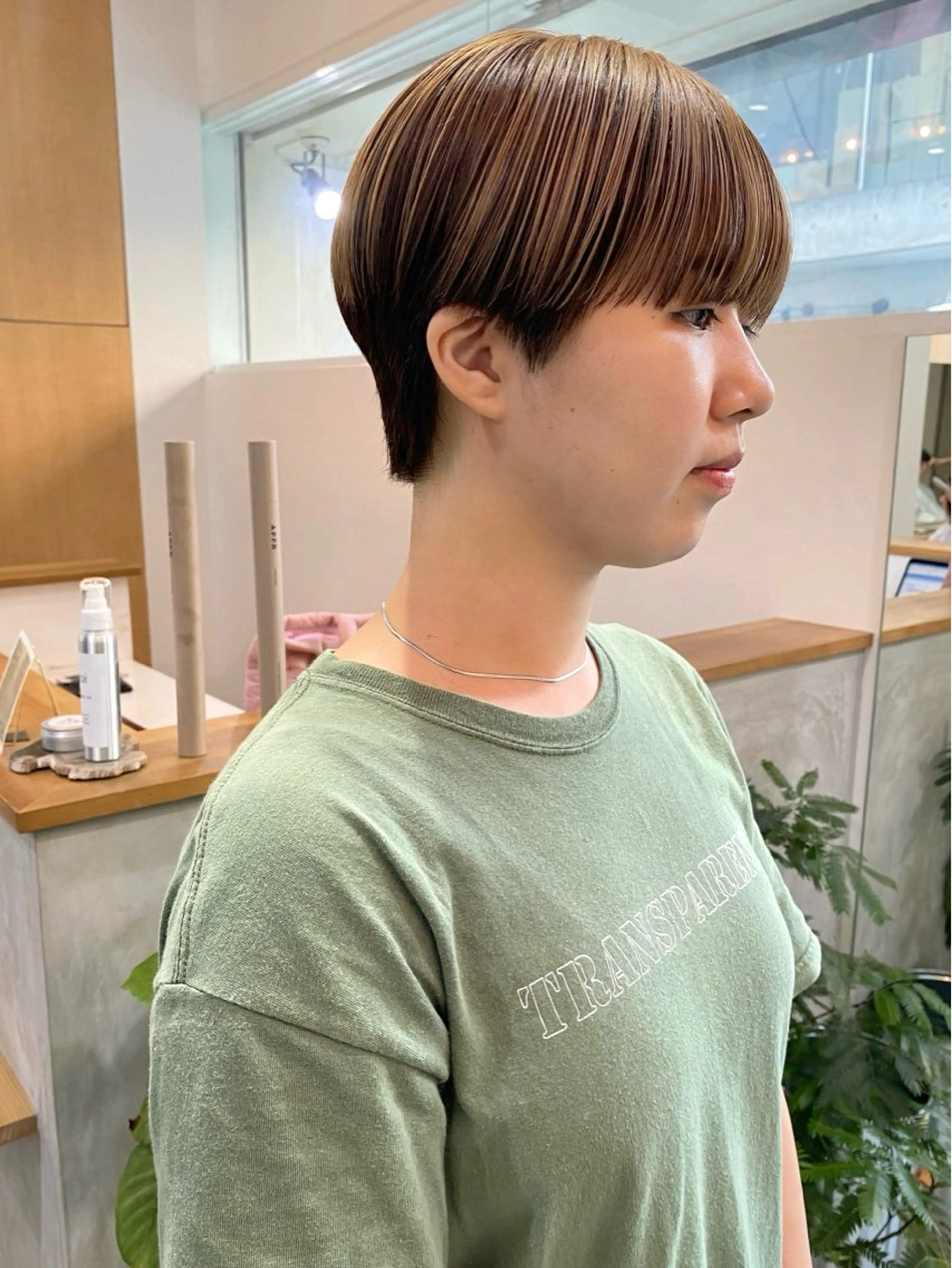 ショート ショートヘア カット ヘアカラー トリートメント 森貴裕/ベージュ/ パーマ/オリーブのヘアスタイル