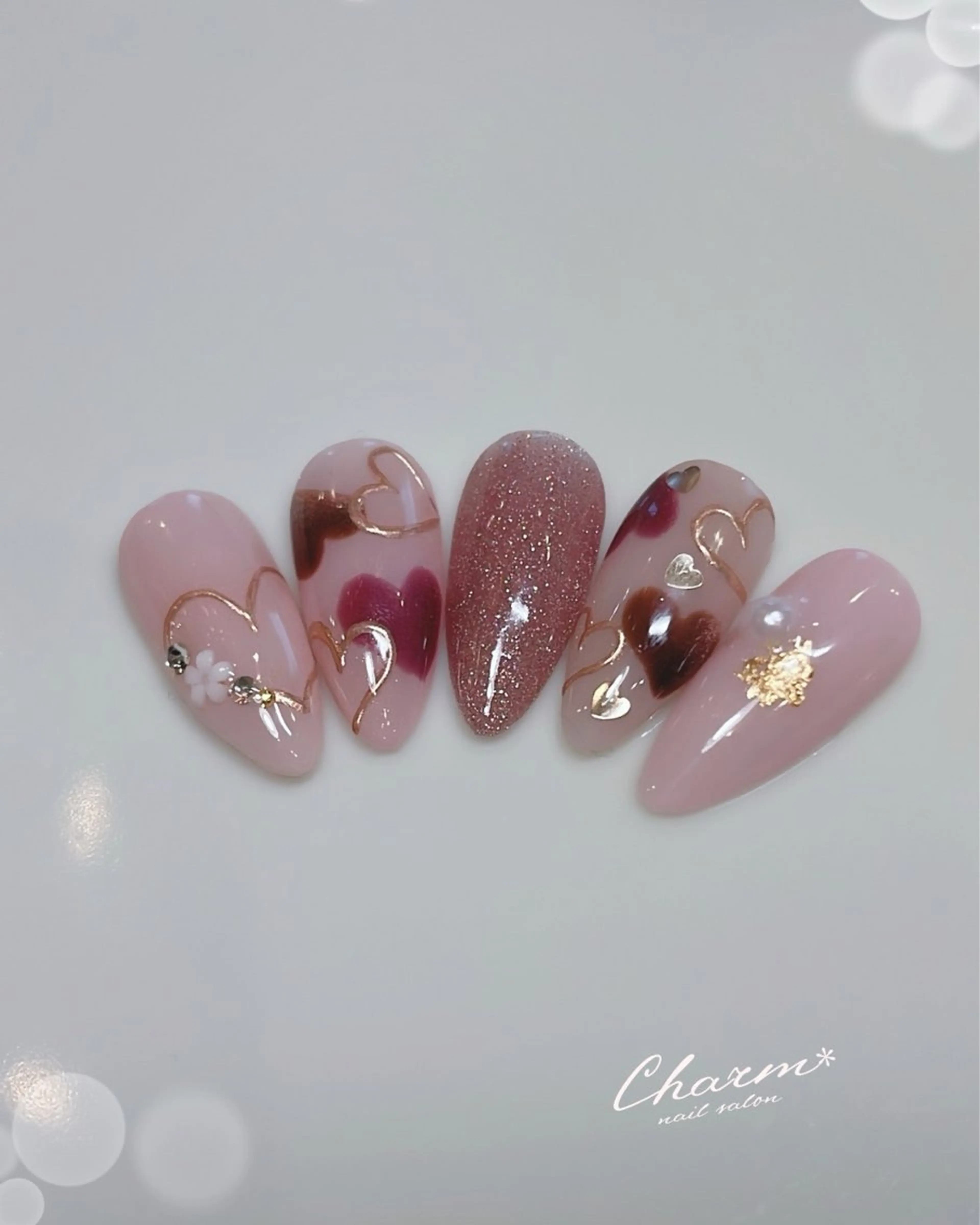 バレンタインネイルアート１０本💕定額デザインの写真