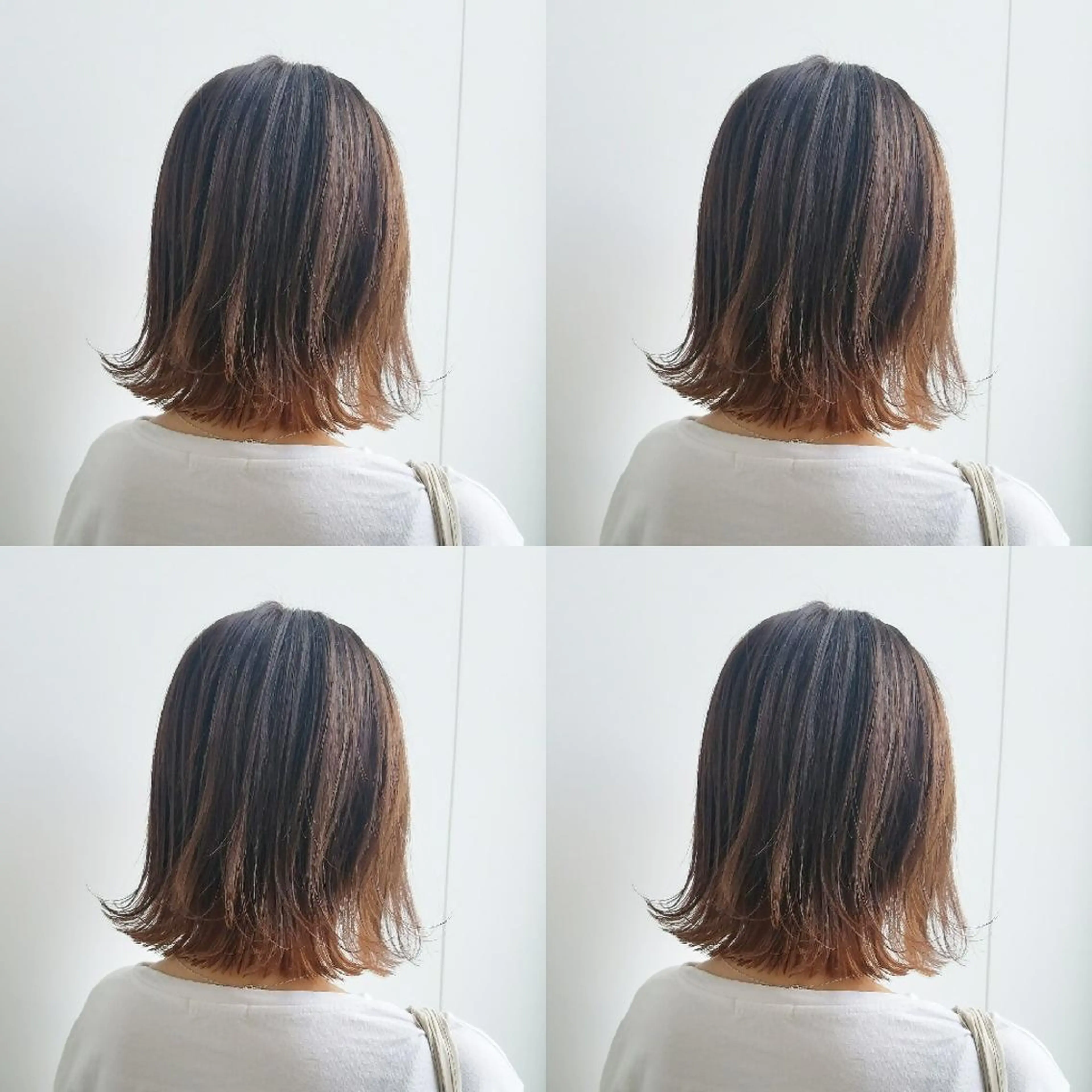 ミディアム カラー ボブ 外ハネヘア iplus✴ まつげ、眉毛、耳つぼのマツエク・マツパデザイン