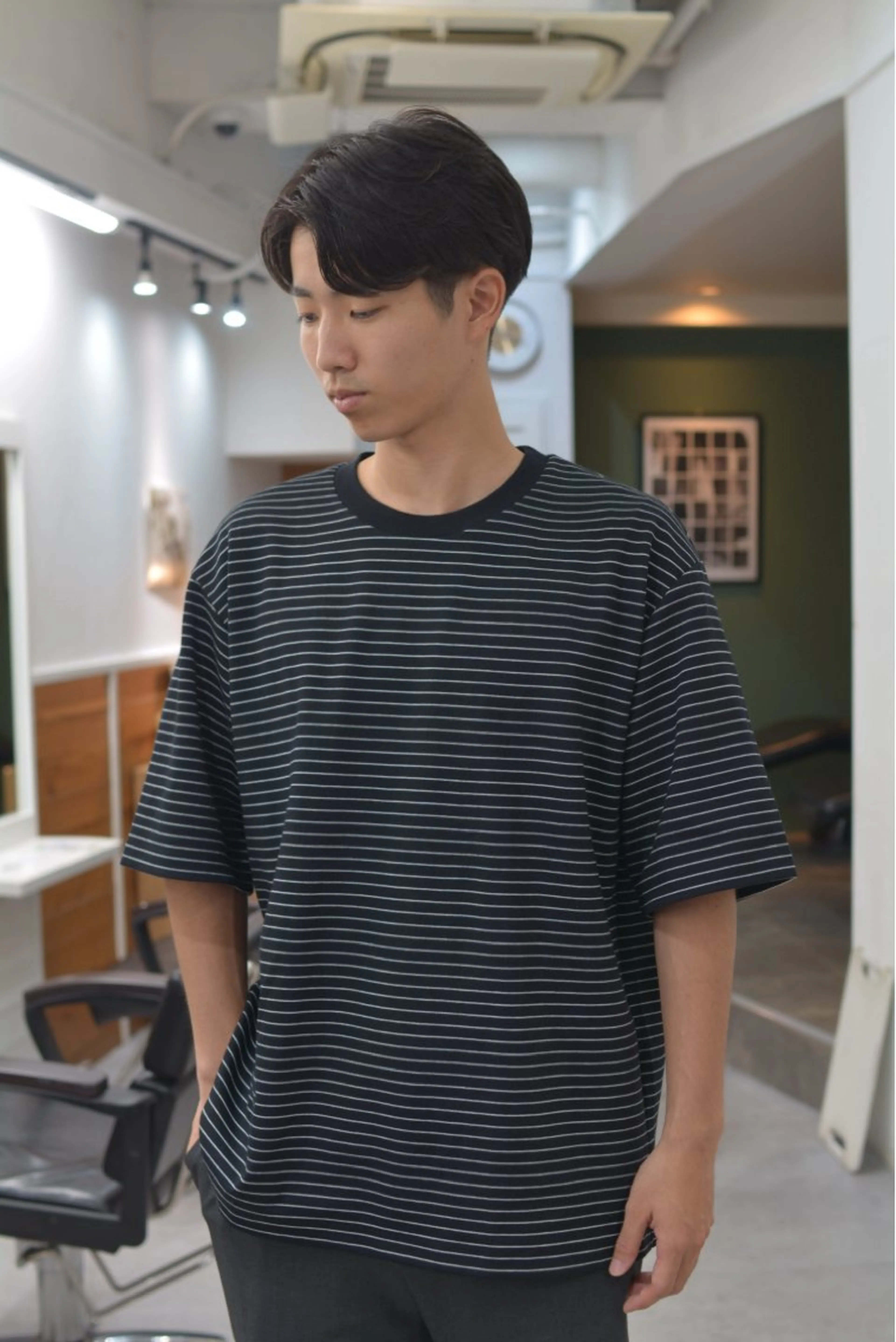 ミディアム パーマ メンズ カット パーマ グランジヘア 無造作ヘアHYUGAのヘアスタイル