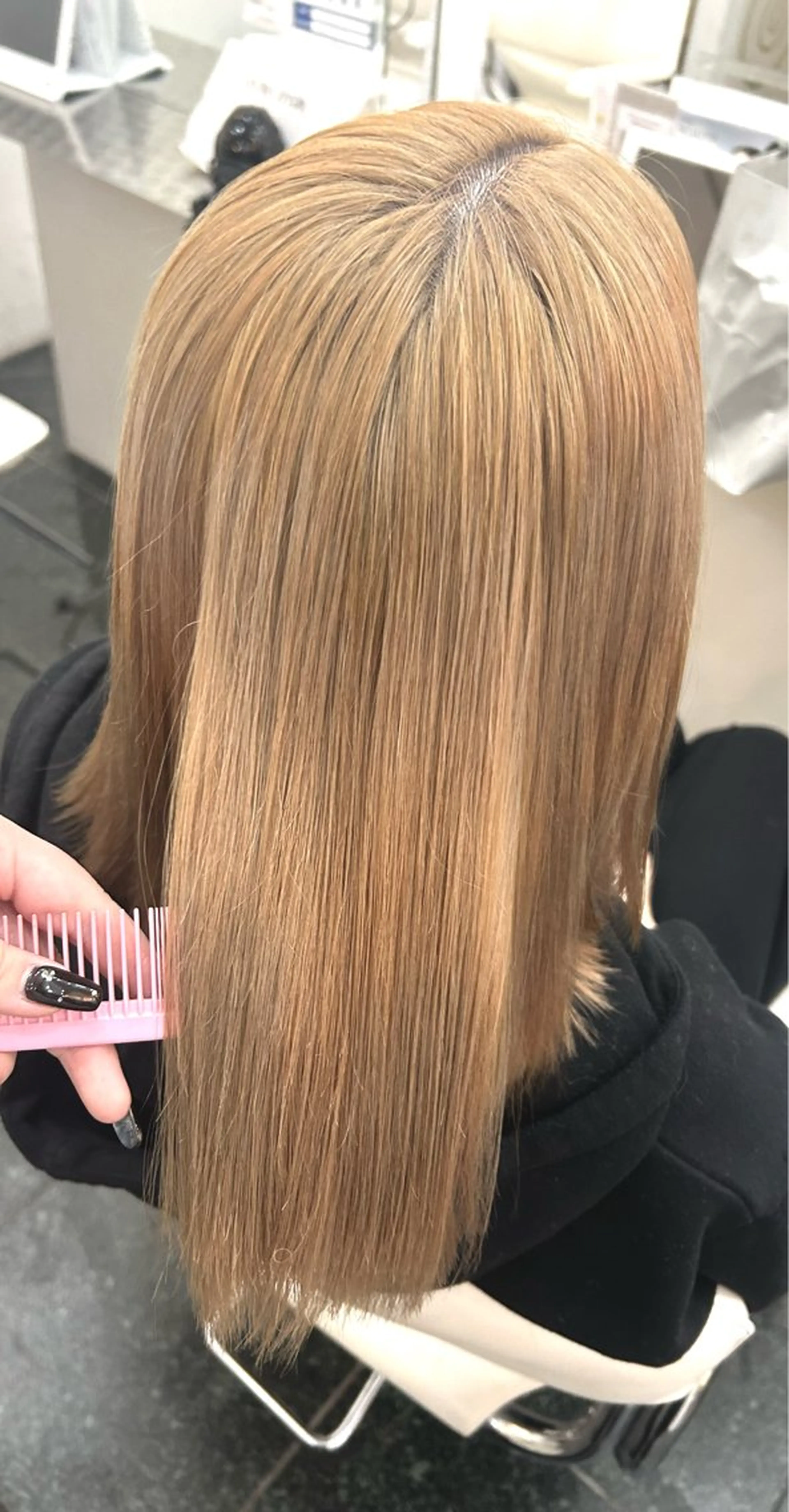 ミディアム カラー ブリーチ ヘアカラー ガーリー×韓国🎀 ⟡.·天野結良⟡.·のヘアスタイル