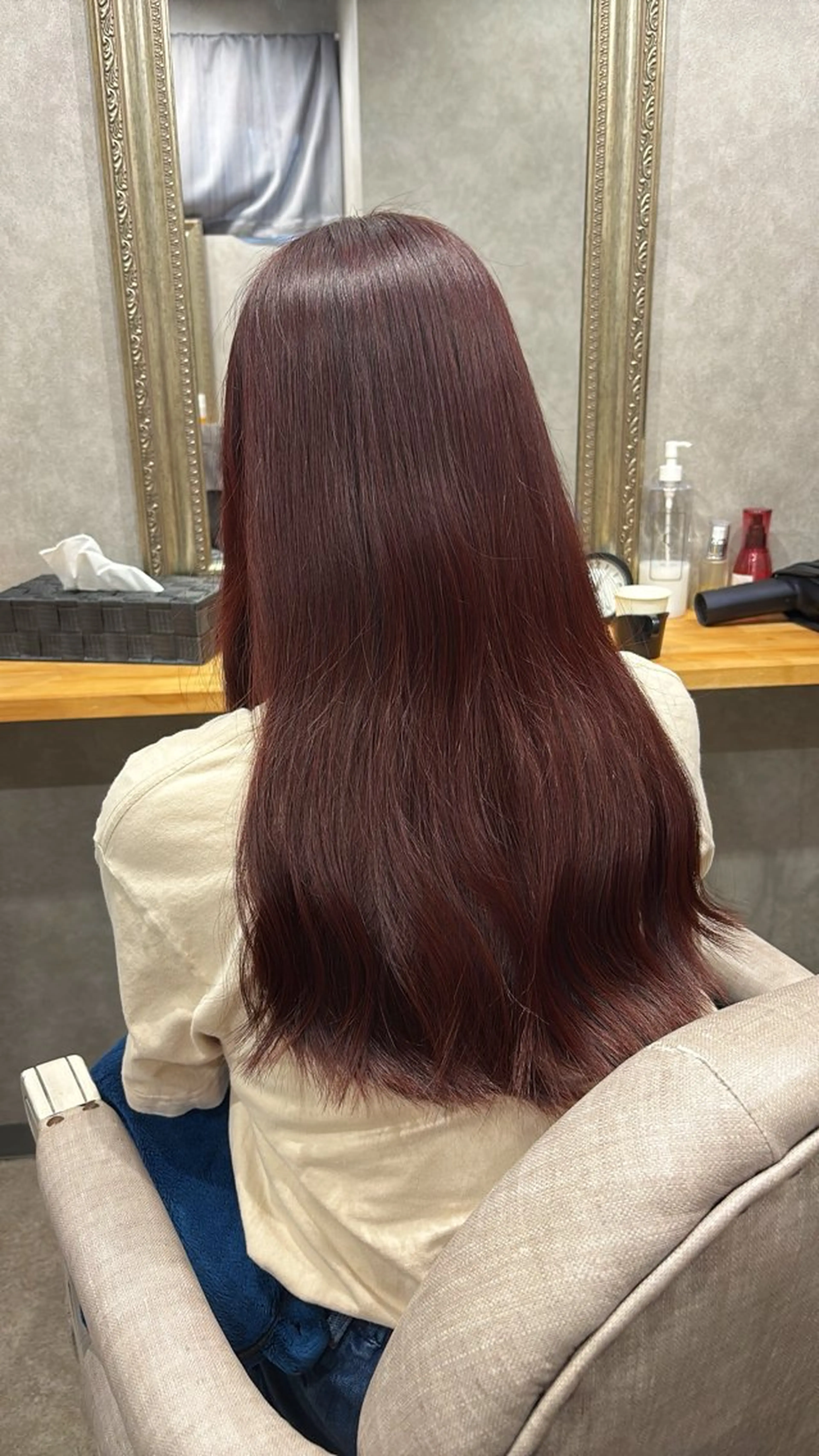 ロング カラー ブリーチ ブリーチなしカラー ピンクカラー カット ヘアカラー FUJINO RYOのヘアスタイル