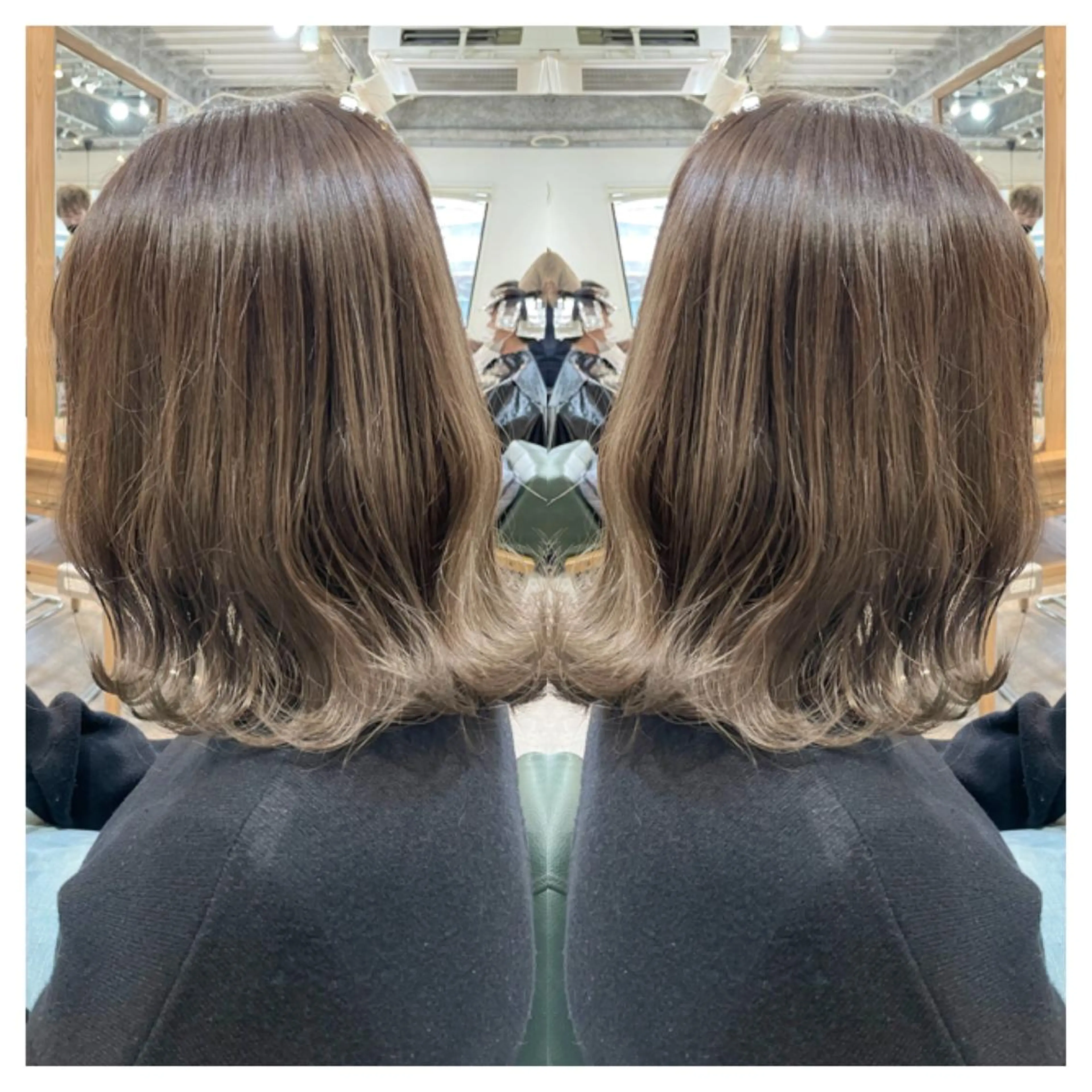 ミディアム カラー カット ヘアカラー トリートメント 村山 茉衣のヘアスタイル