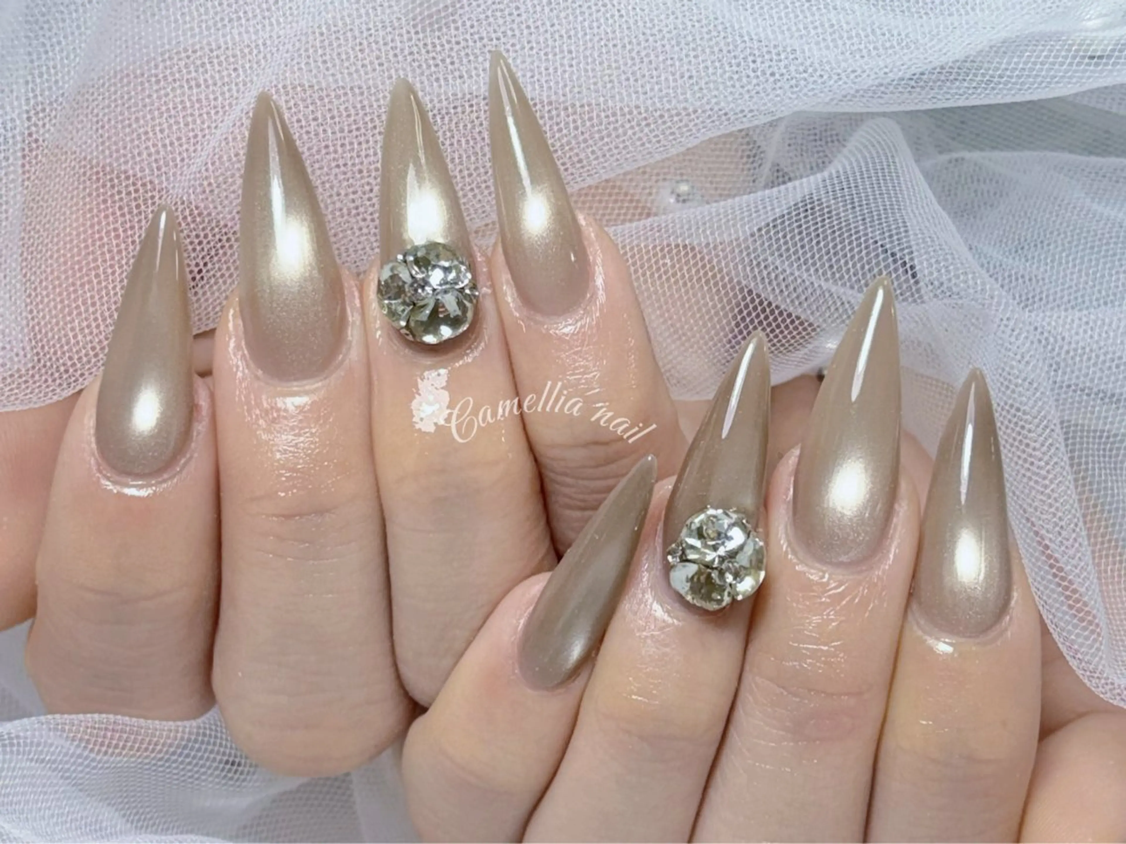 🩷チップ長さだし🩷長さだし10本マグネットコース➕パーツ2個の写真