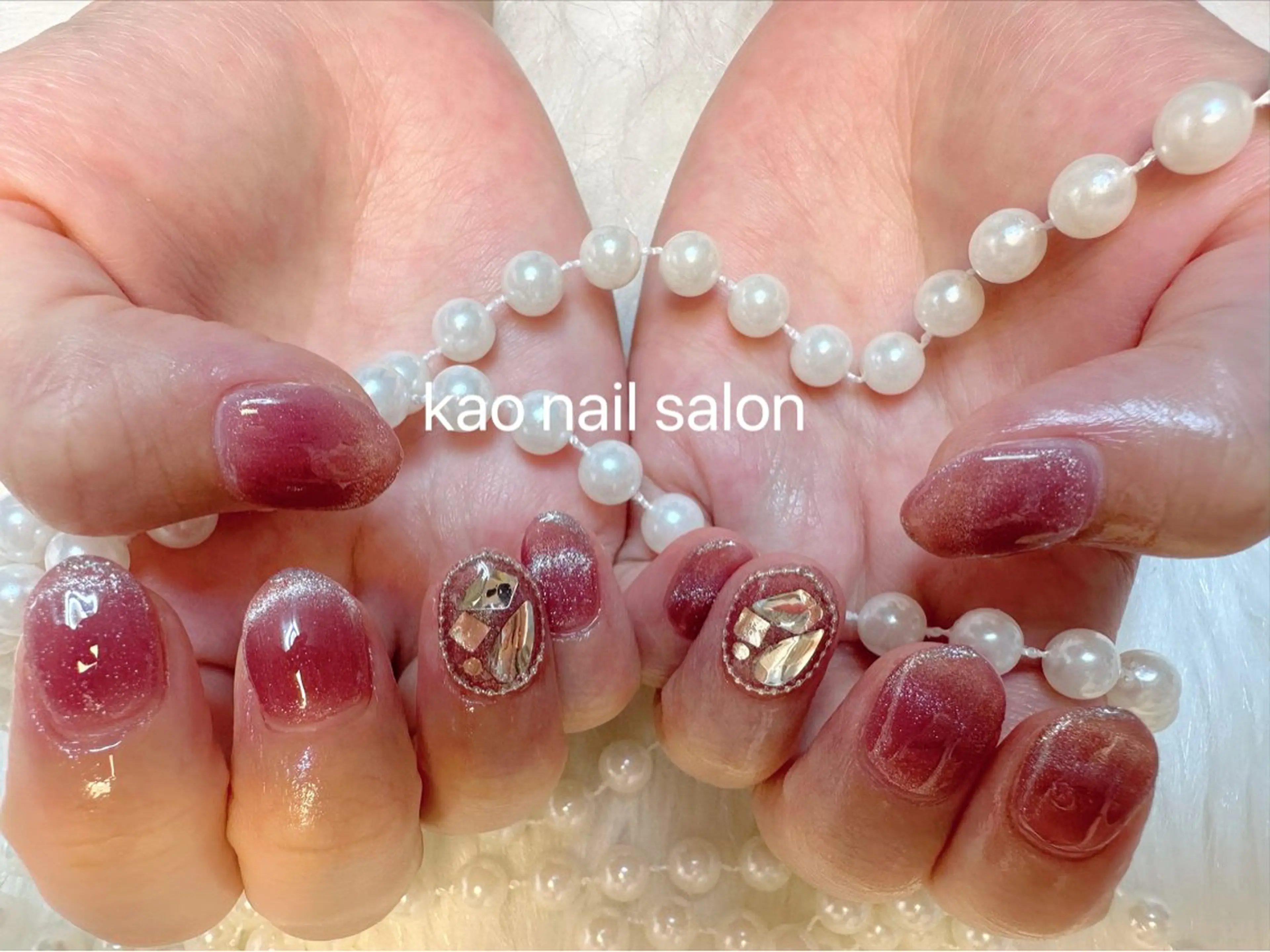 ネイル ハンドネイル kao nail マグネット/長さだしのネイルデザイン