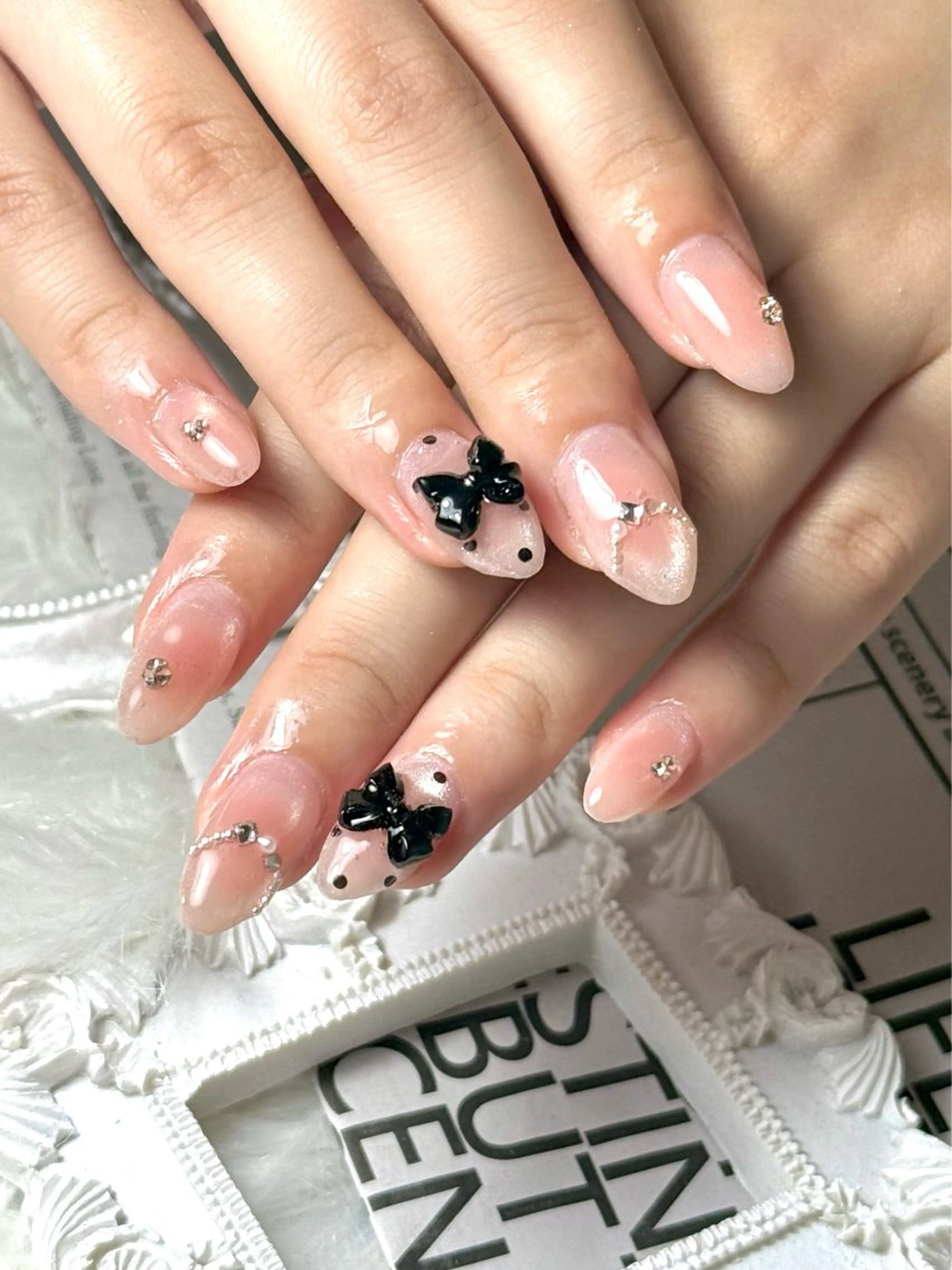 ネイル ハンドネイル ルシイ🎀新宿長さ 出しパーツ専門店のネイルデザイン