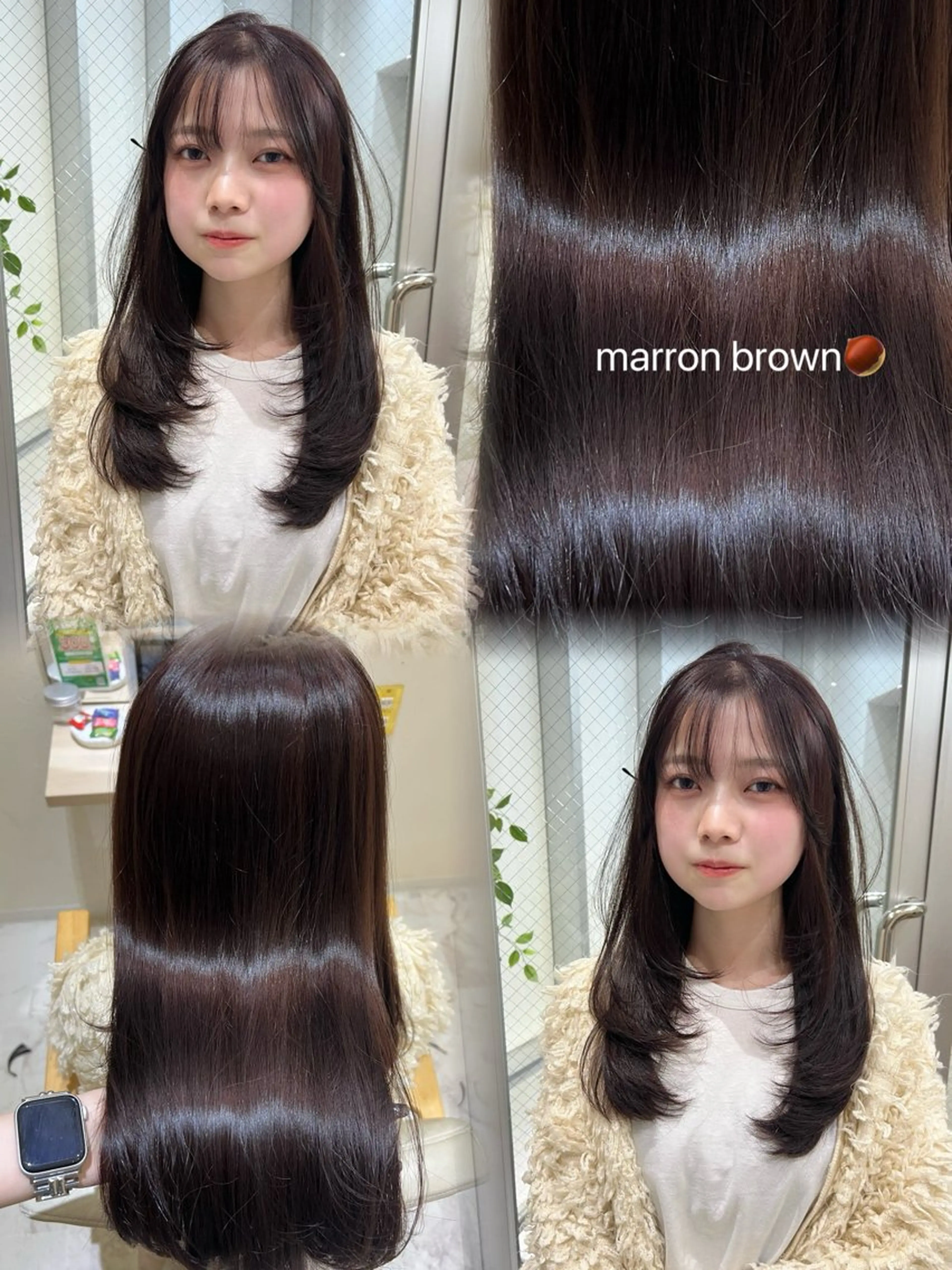 ロング カット ヘアカラー トリートメント 🎀zina/韓国 🎀amiのヘアスタイル