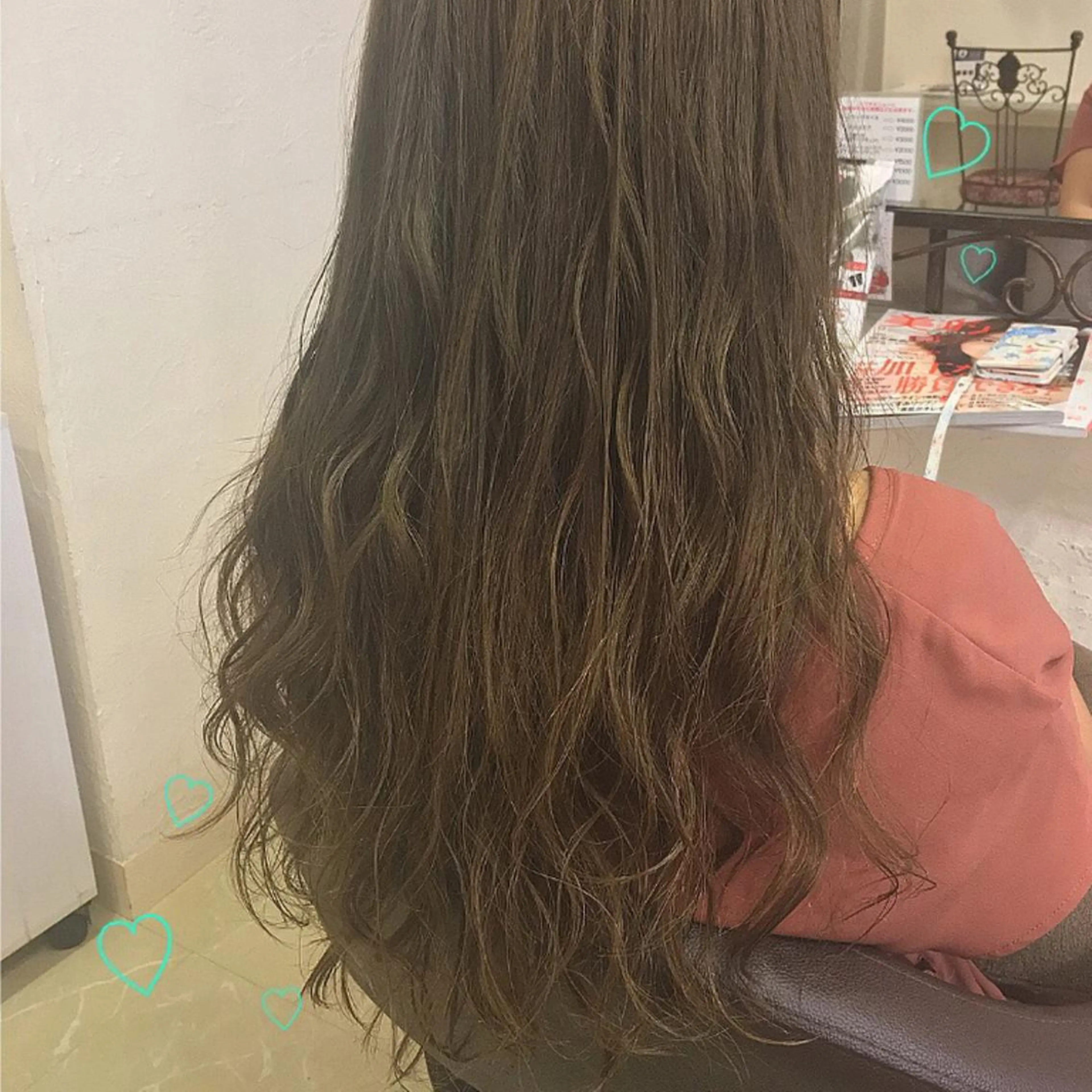 ロング カラー ベージュカラー 透明感カラー オリーブベージュ RUMéL 🌙YUIのマツエク・マツパデザイン