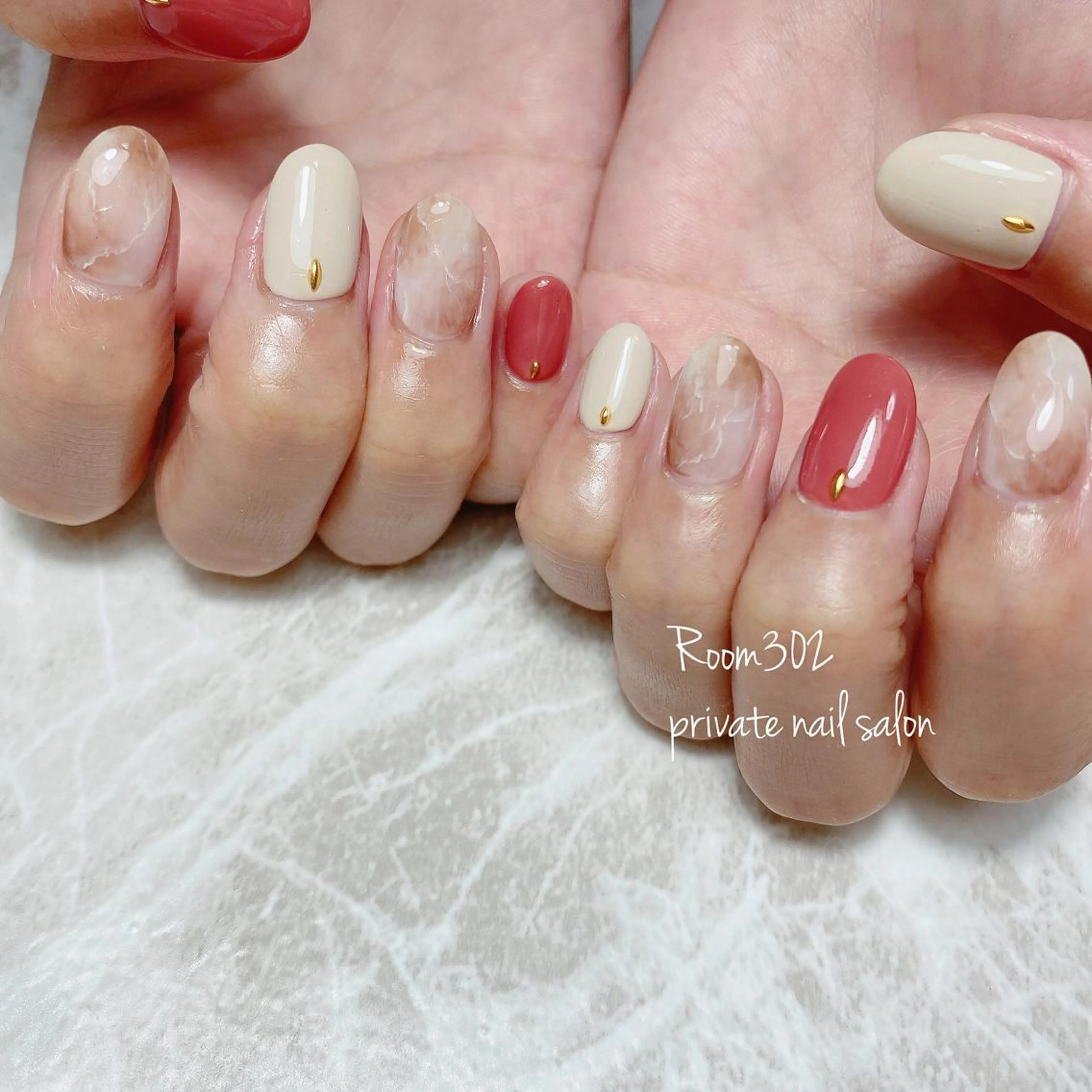 ネイル アートネイル 大理石ネイル(マーブル) Room 302のネイルデザイン