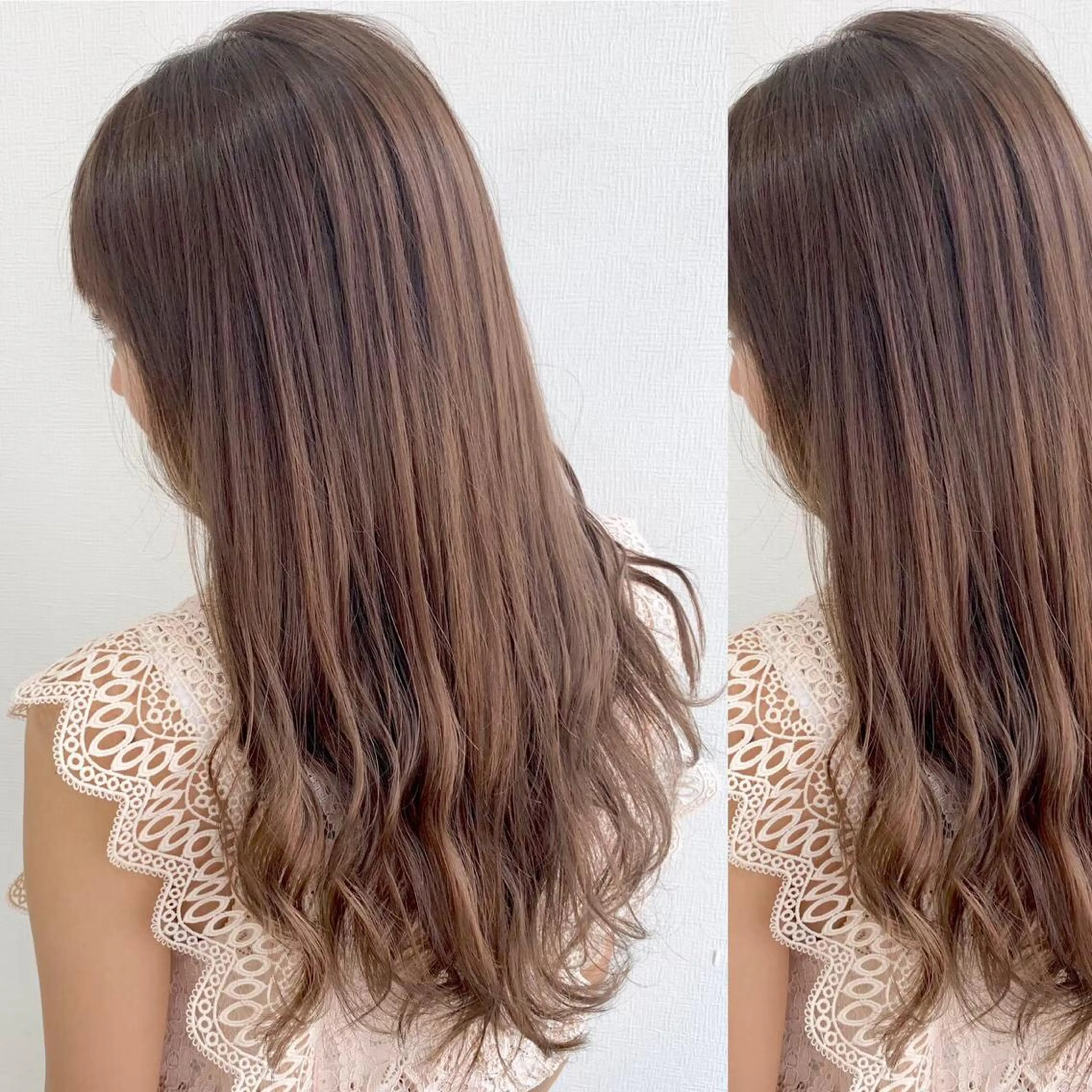 ミディアム カラー カット ヘアカラー JuNブリーチに 縮毛矯正するプロのヘアスタイル