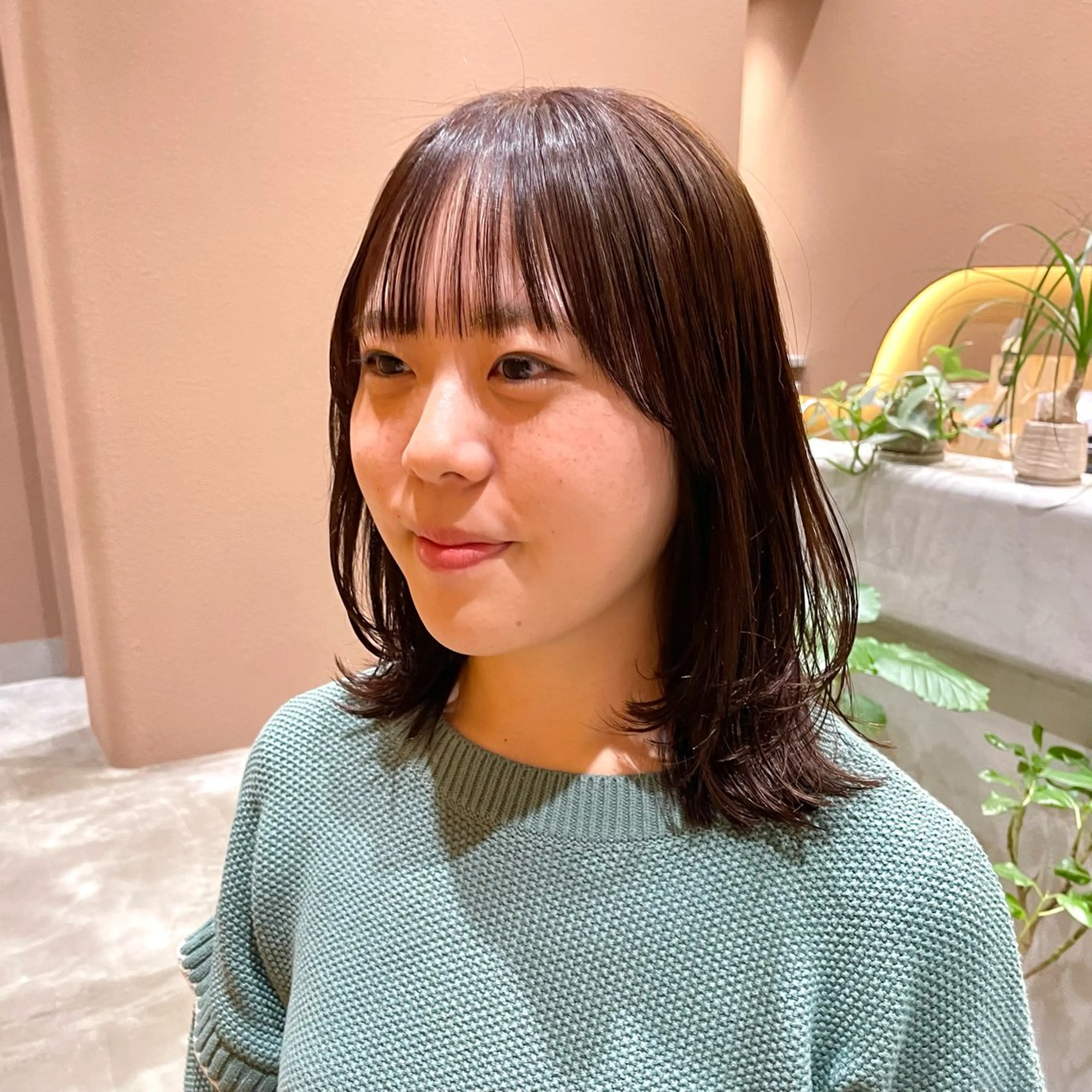 ミディアム 為近日向子🐥暖色 💘顔周りカット🌈のヘアスタイル