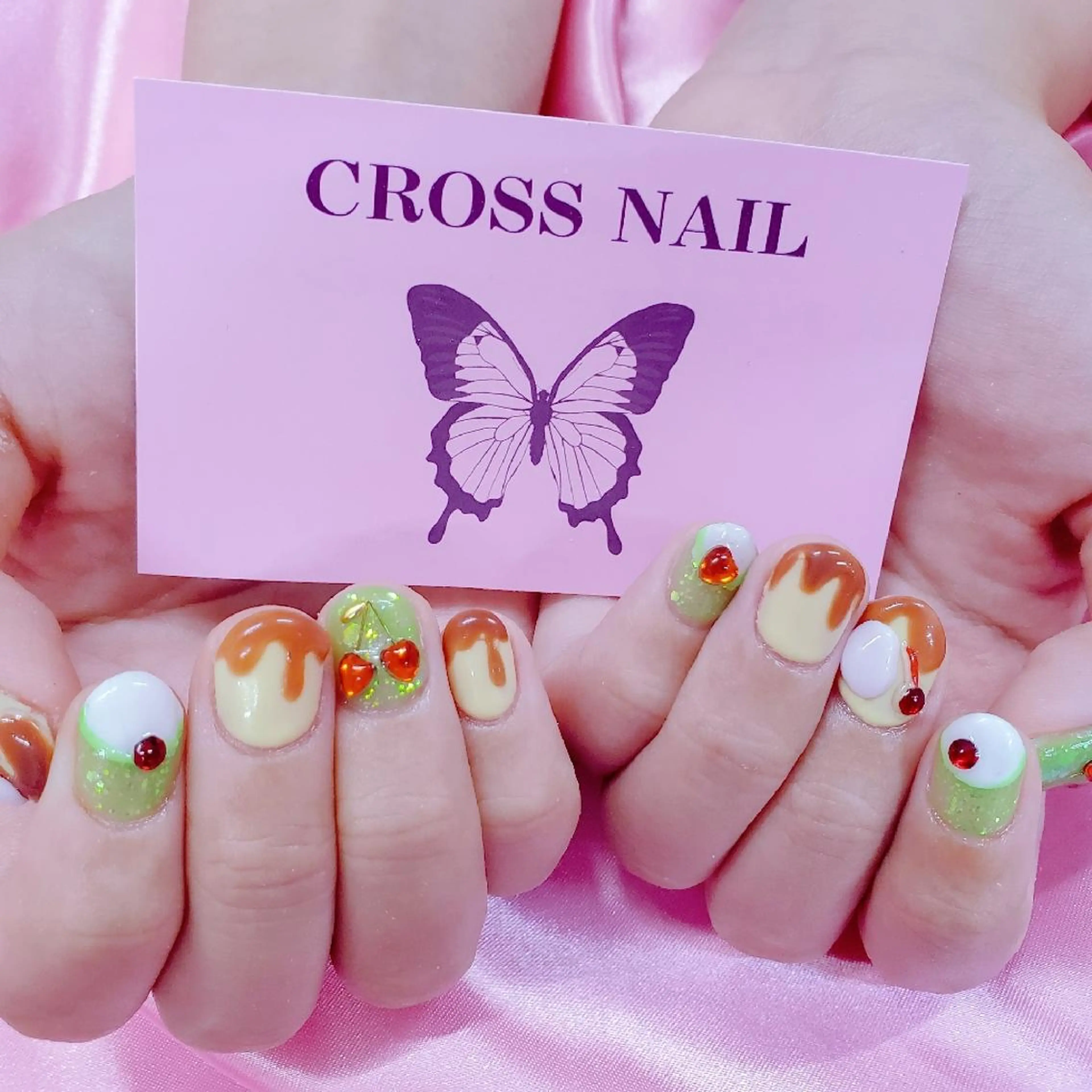 ネイル 長さ出し 氷ネイル・うるうるネイル 韓国ネイル ネイルチップ CROSS SALON/Lazy所属・CROSS  クロス　のネイルデザイン