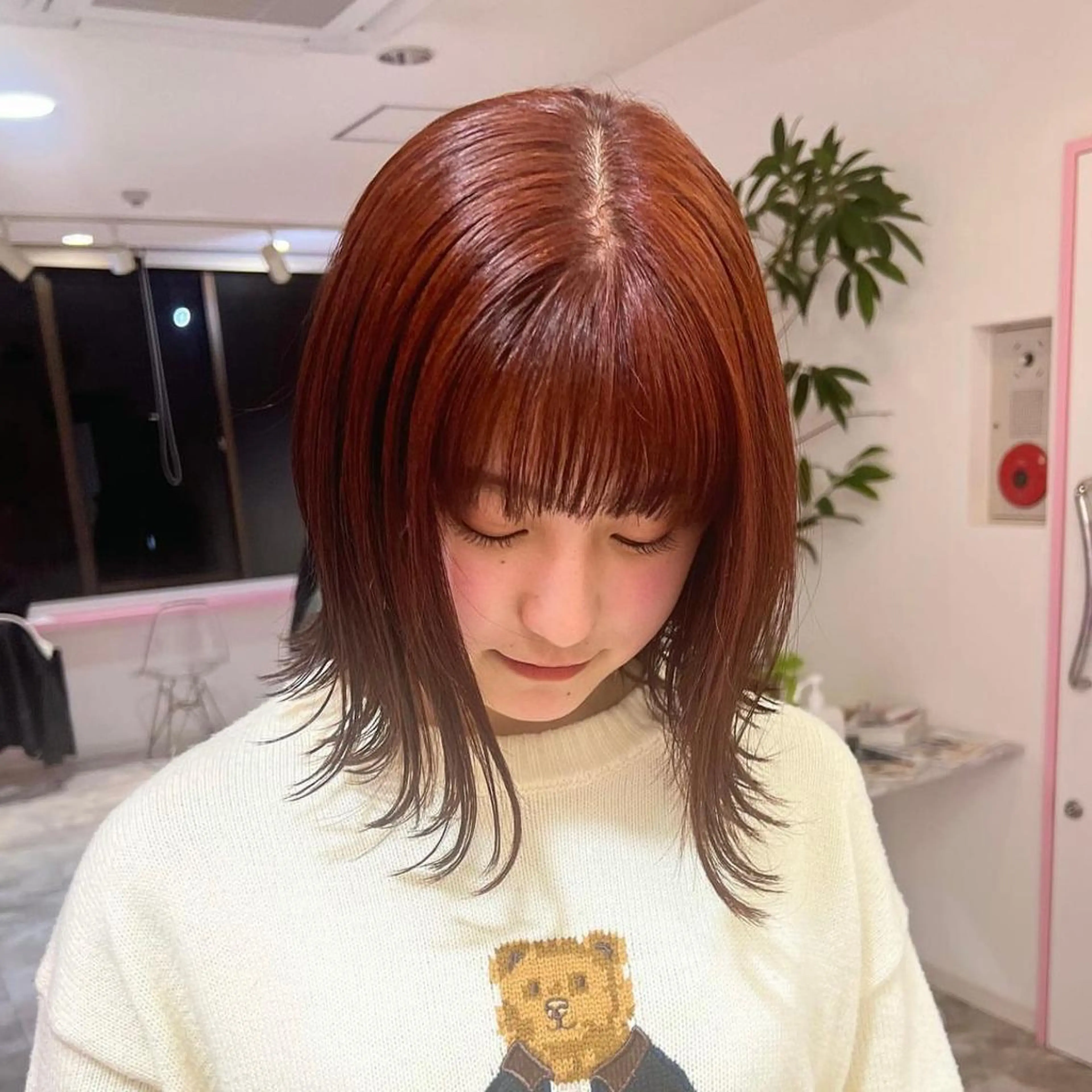 ミディアム カラー ブリーチ ブラウンカラー ダブルカラー ブリーチなしカラー オレンジ 🎀ダブルカラー/ ピンク×ガーリー🎀のヘアスタイル