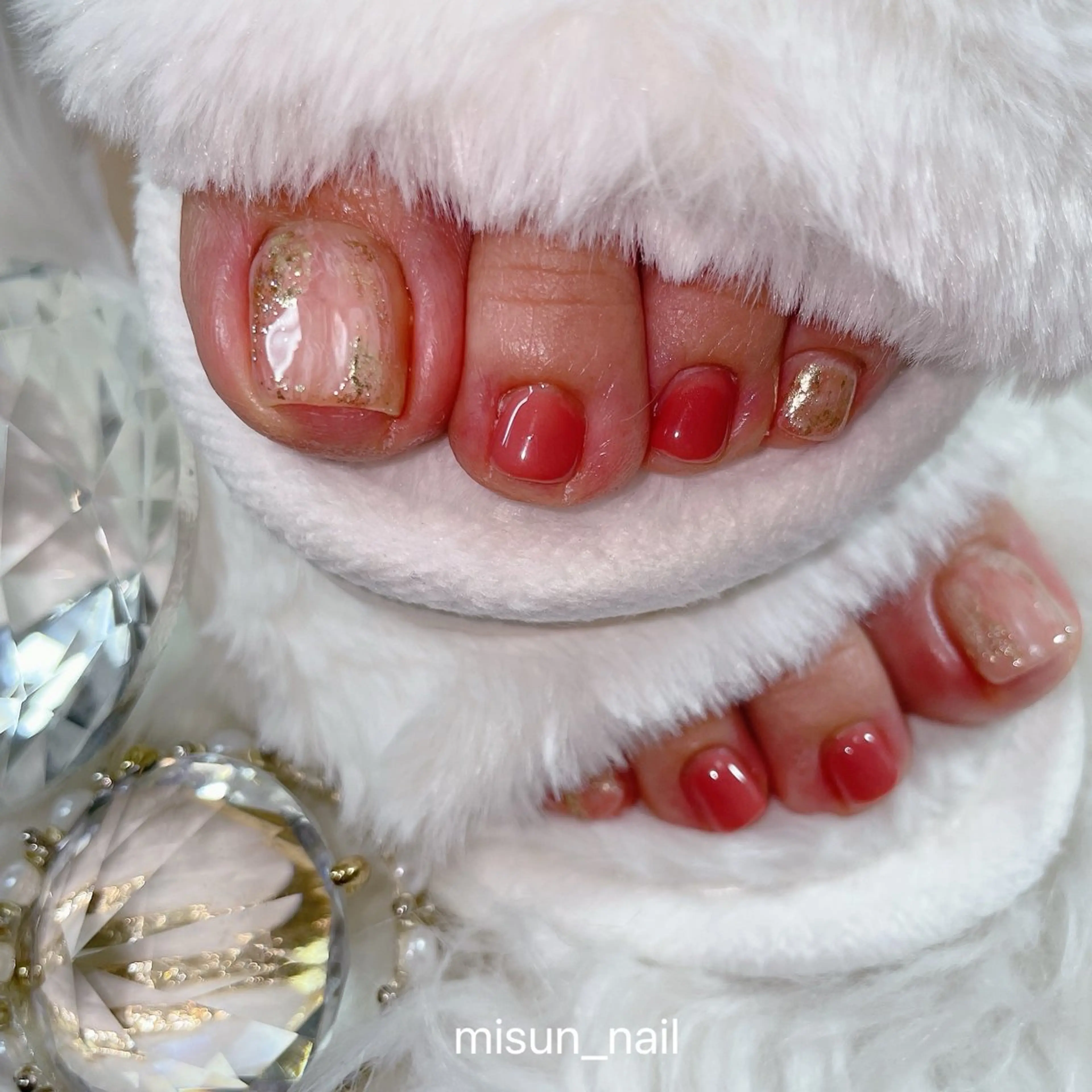 ネイル アートネイル オーロラネイル チークネイル 長さ出し フラッシュネイル misun_nail所属・misun_ nailのネイルデザイン