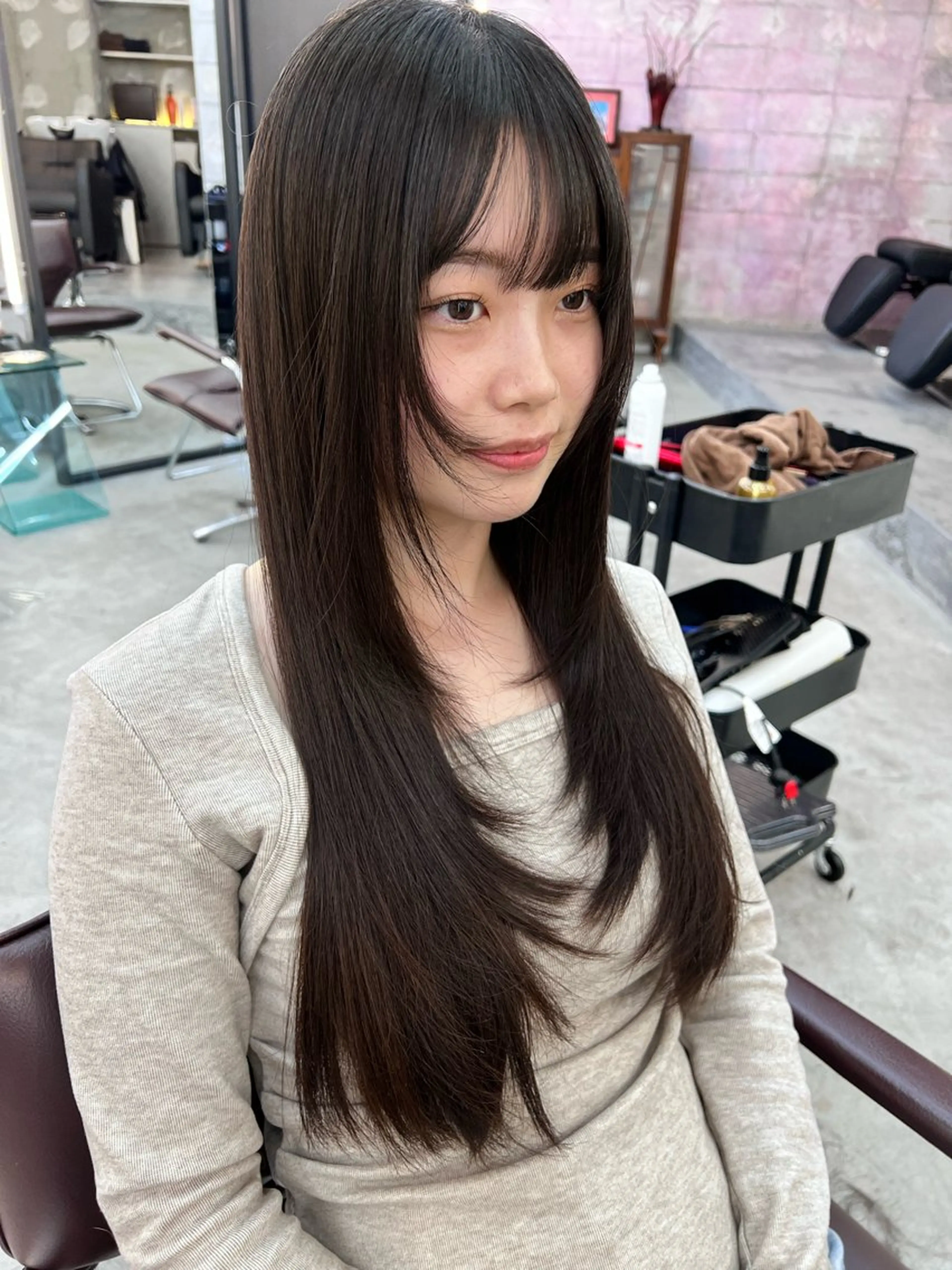 ロング パーマ カット 縮毛矯正 haco＋所属・圧倒的デザイン力 店長🎨RENAのヘアスタイル