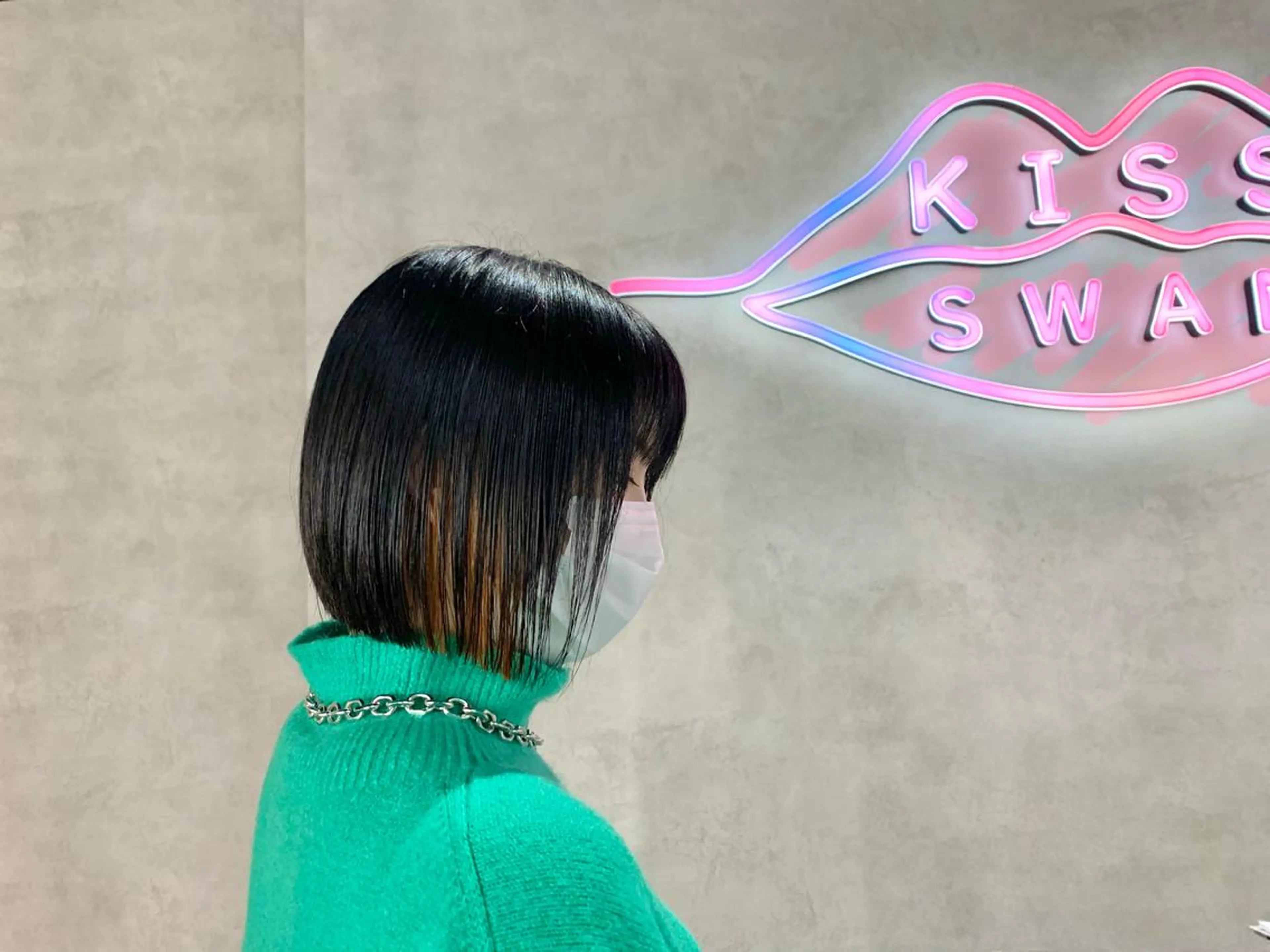 ショート カラー オレンジ ボブ KISS SWAN所属・B E C H I C O〔べち子〕のヘアスタイル