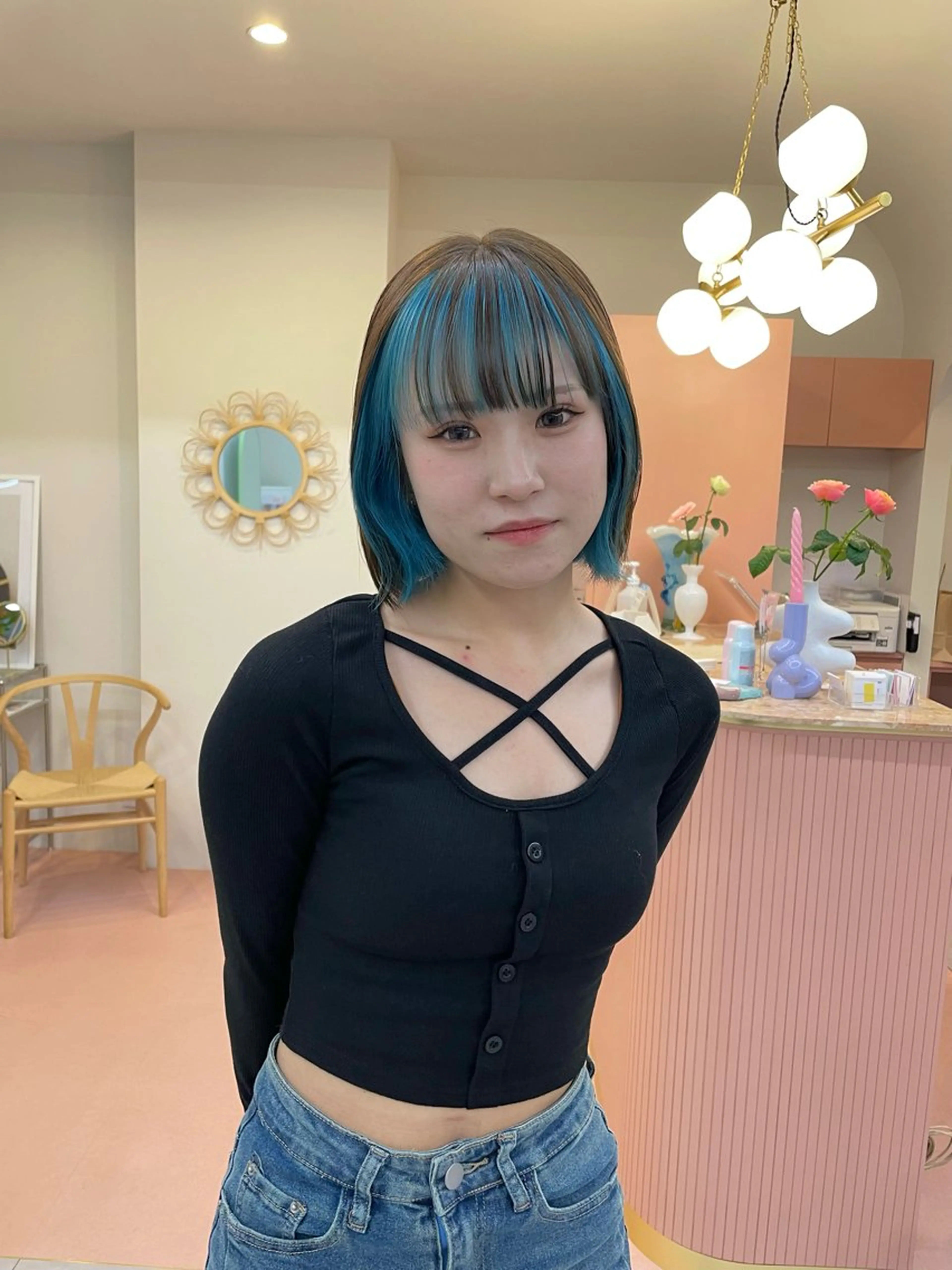 ミディアム カラー カット ヘアカラー ハイトーン/レイヤー カット/harukaのヘアスタイル