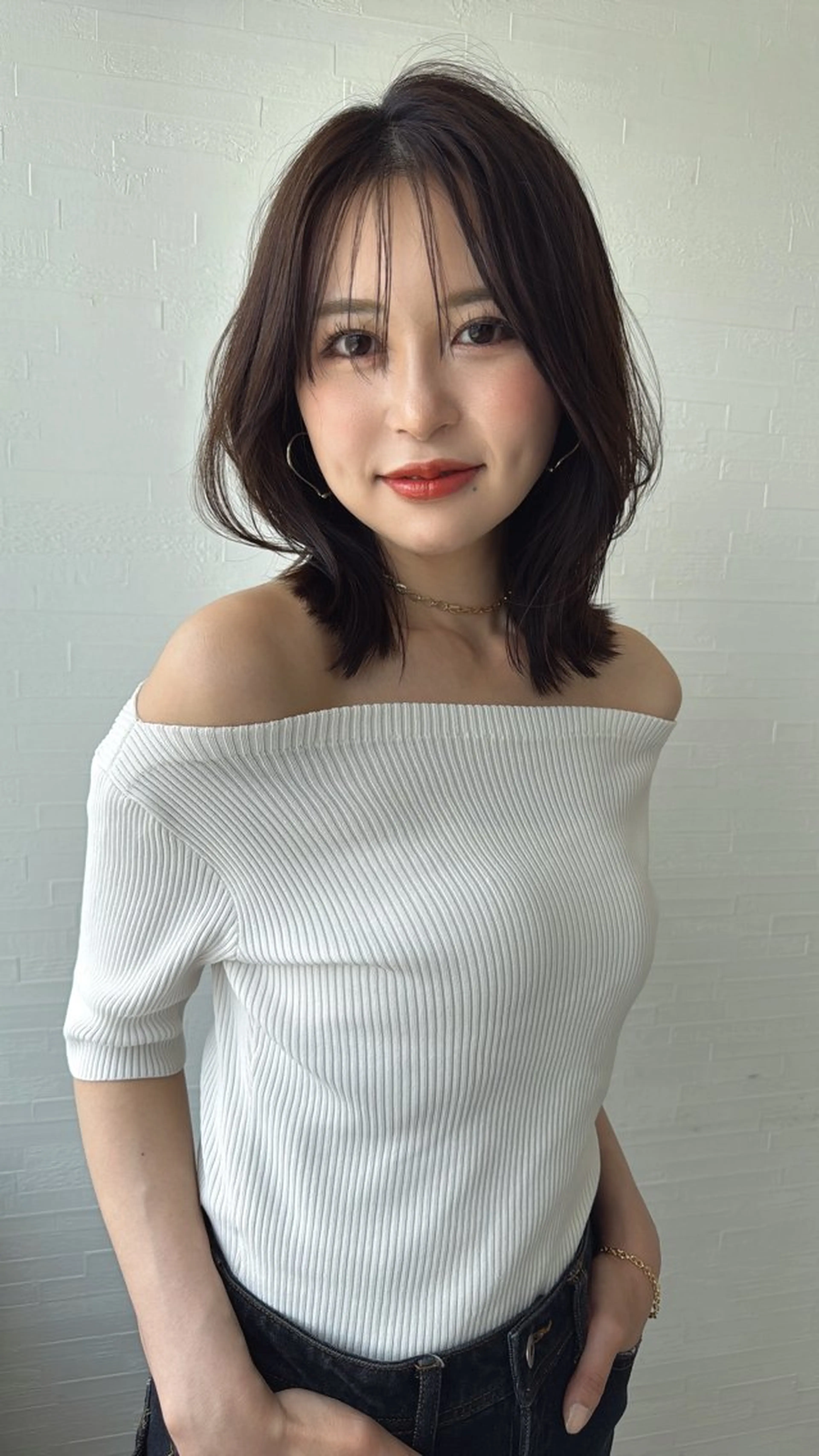ミディアム カラー 中原 優美のヘアスタイル