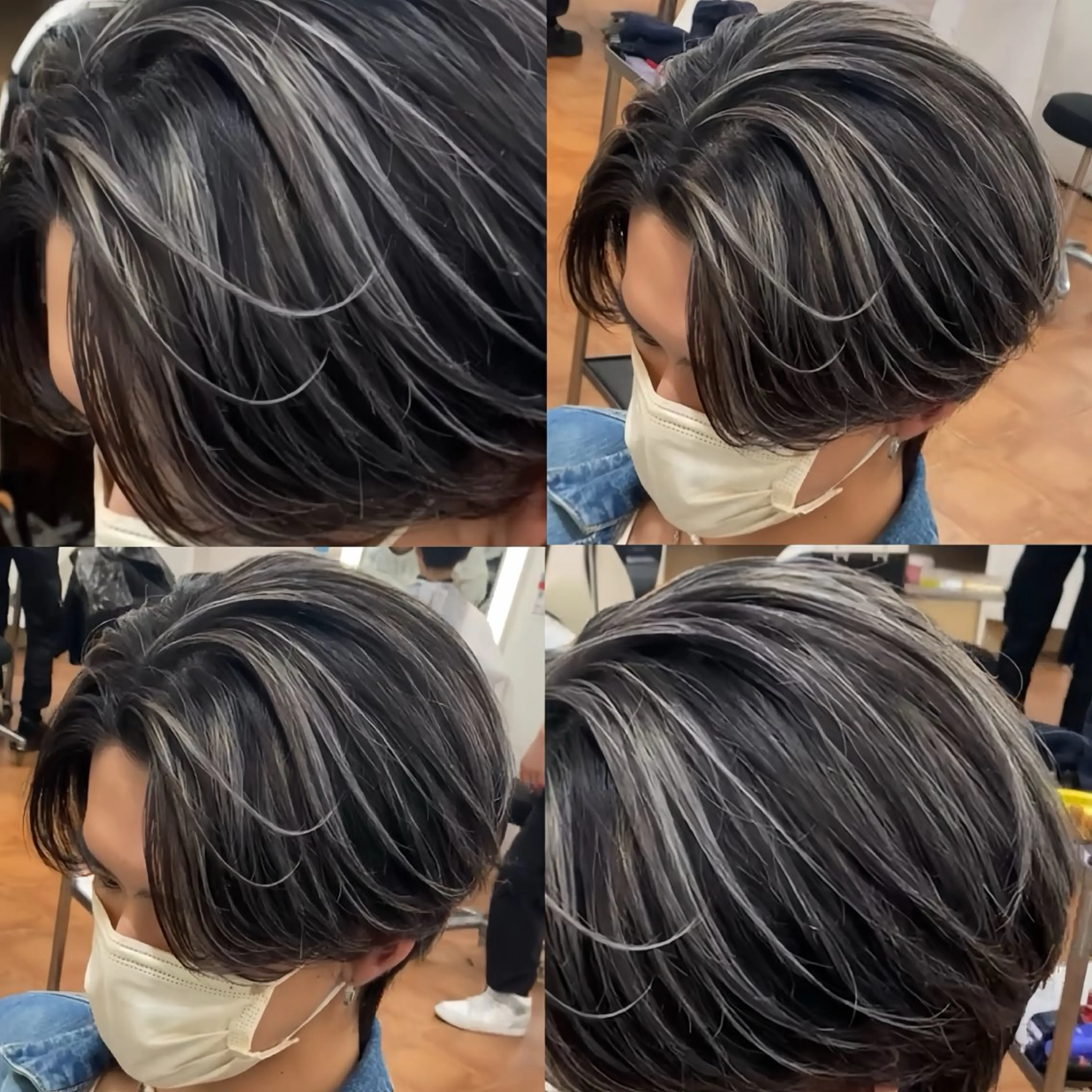 カラー メンズ メンズメッシュ メッシュ シルバー メンズ/メッシュ /セット/aoiのヘアスタイル