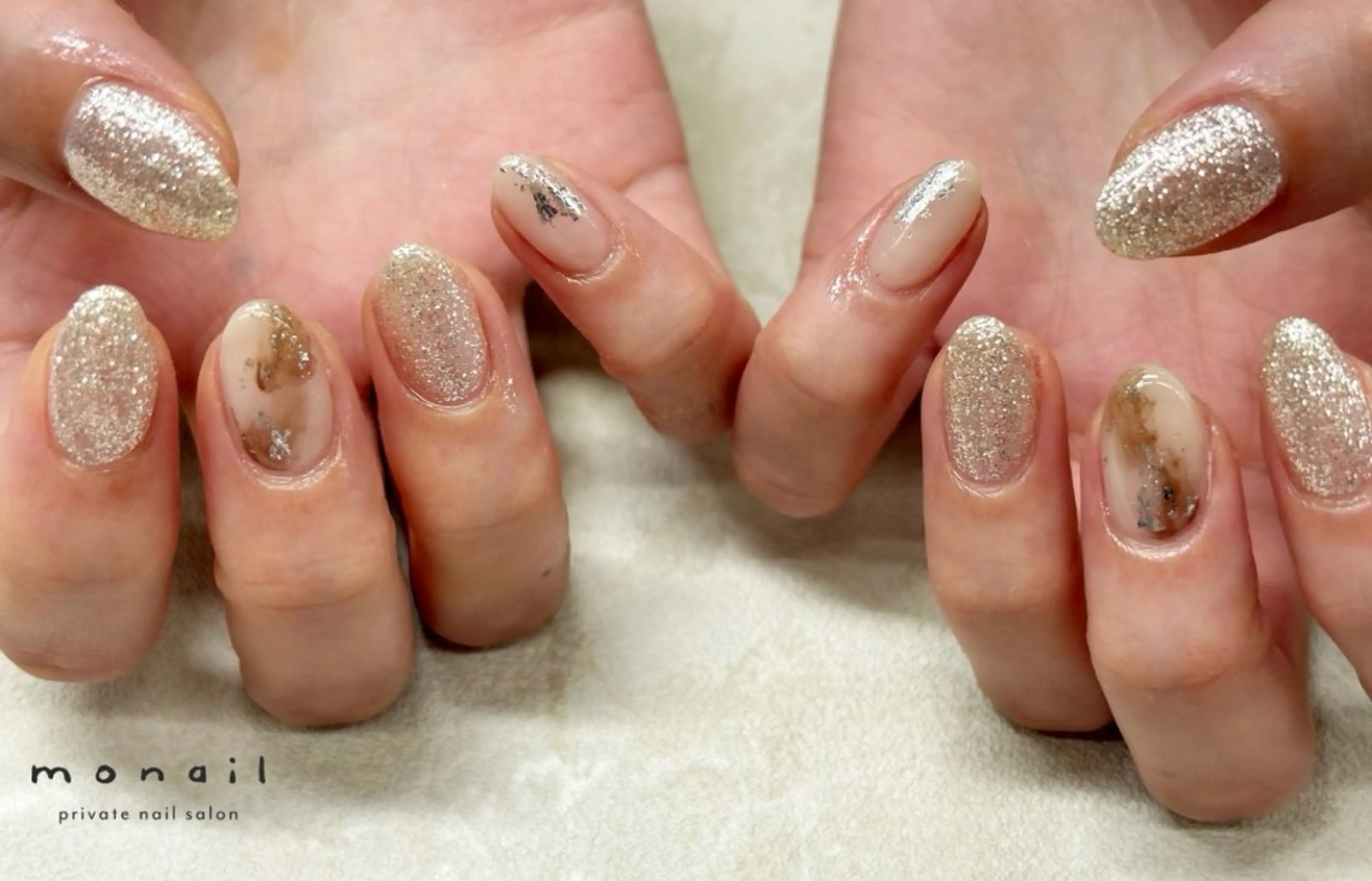 ネイル シルバー ハンドネイル private  nail monail所属・nail salon monailのネイルデザイン