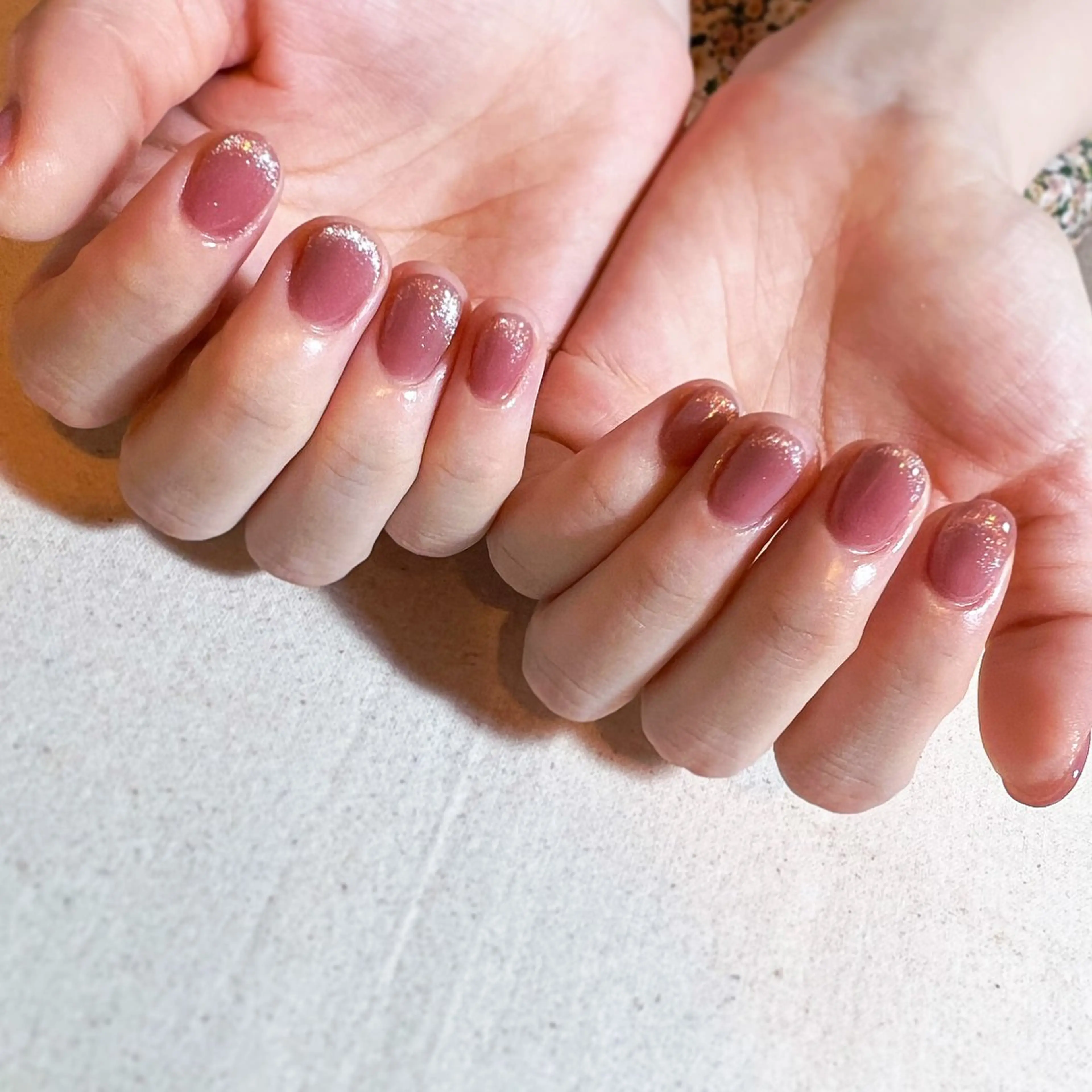 ネイル フレンチネイル マグネットネイル マグネットフレンチ ピンク ハンドネイル pointillé .ayaのネイルデザイン