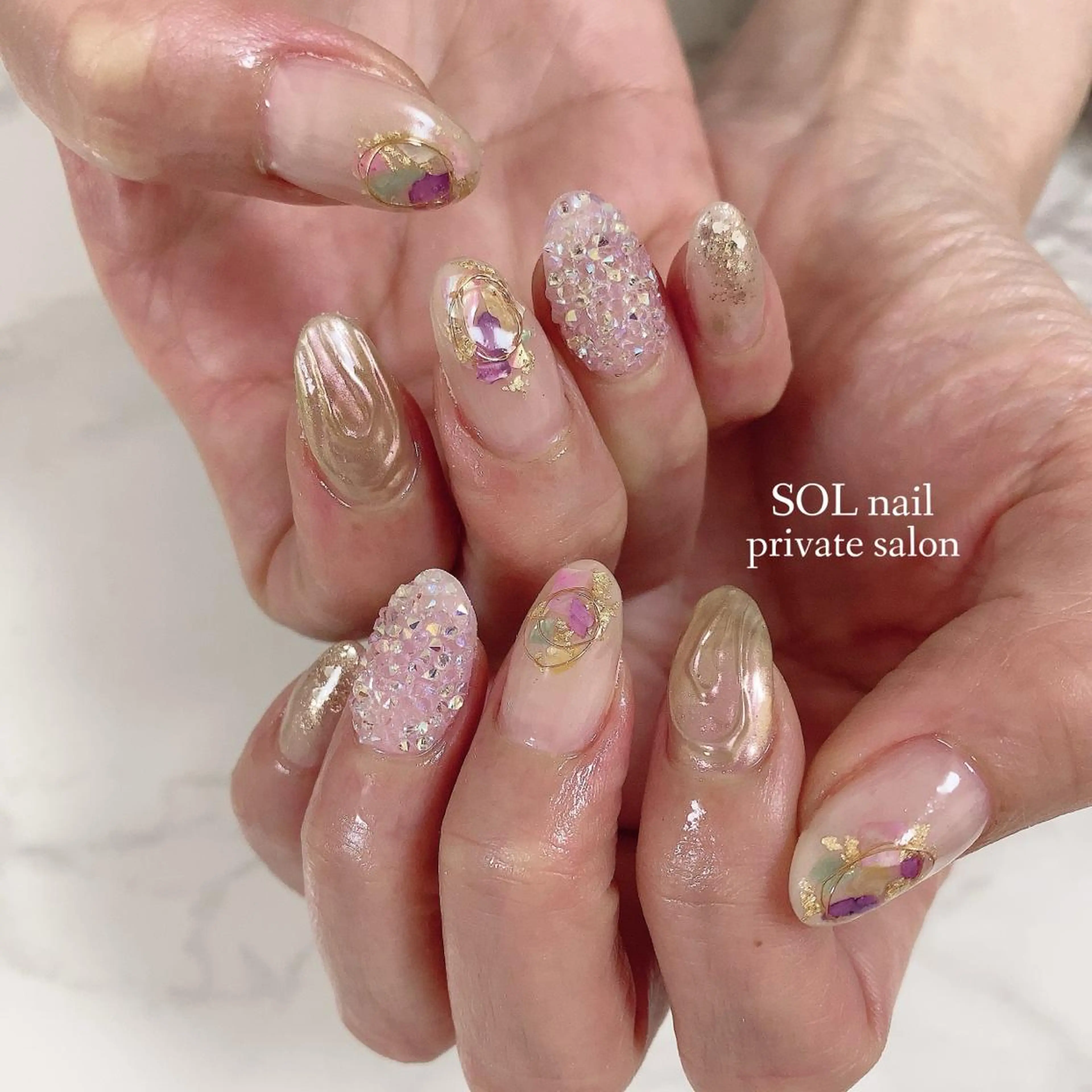 ネイル ミラーネイル ハンドネイル SOL NAILのネイルデザイン