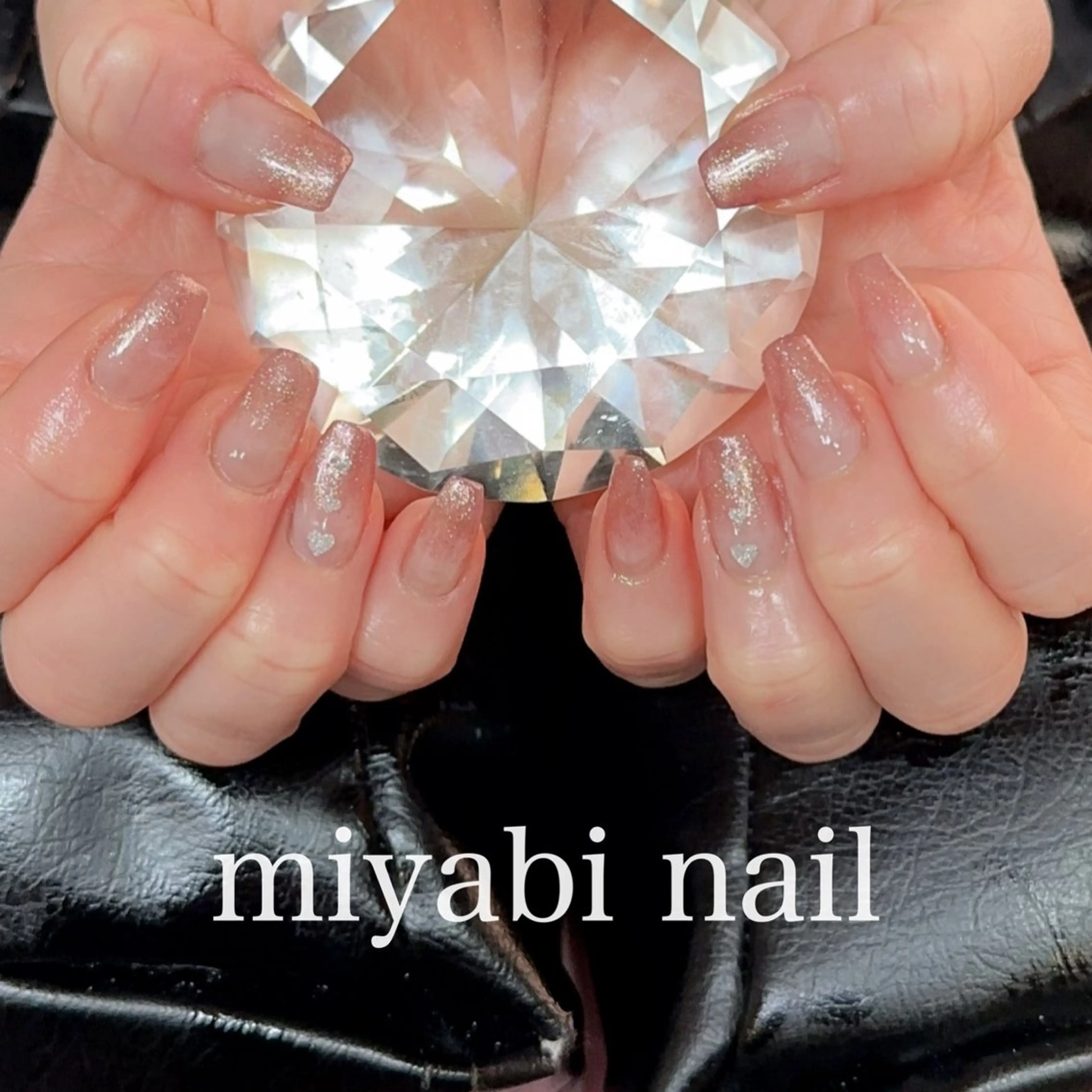 ネイル ジェルネイル グラデーション ハート キラキラネイル ラメ(グリッター) miyabi nail 桂川駅近くのネイルデザイン