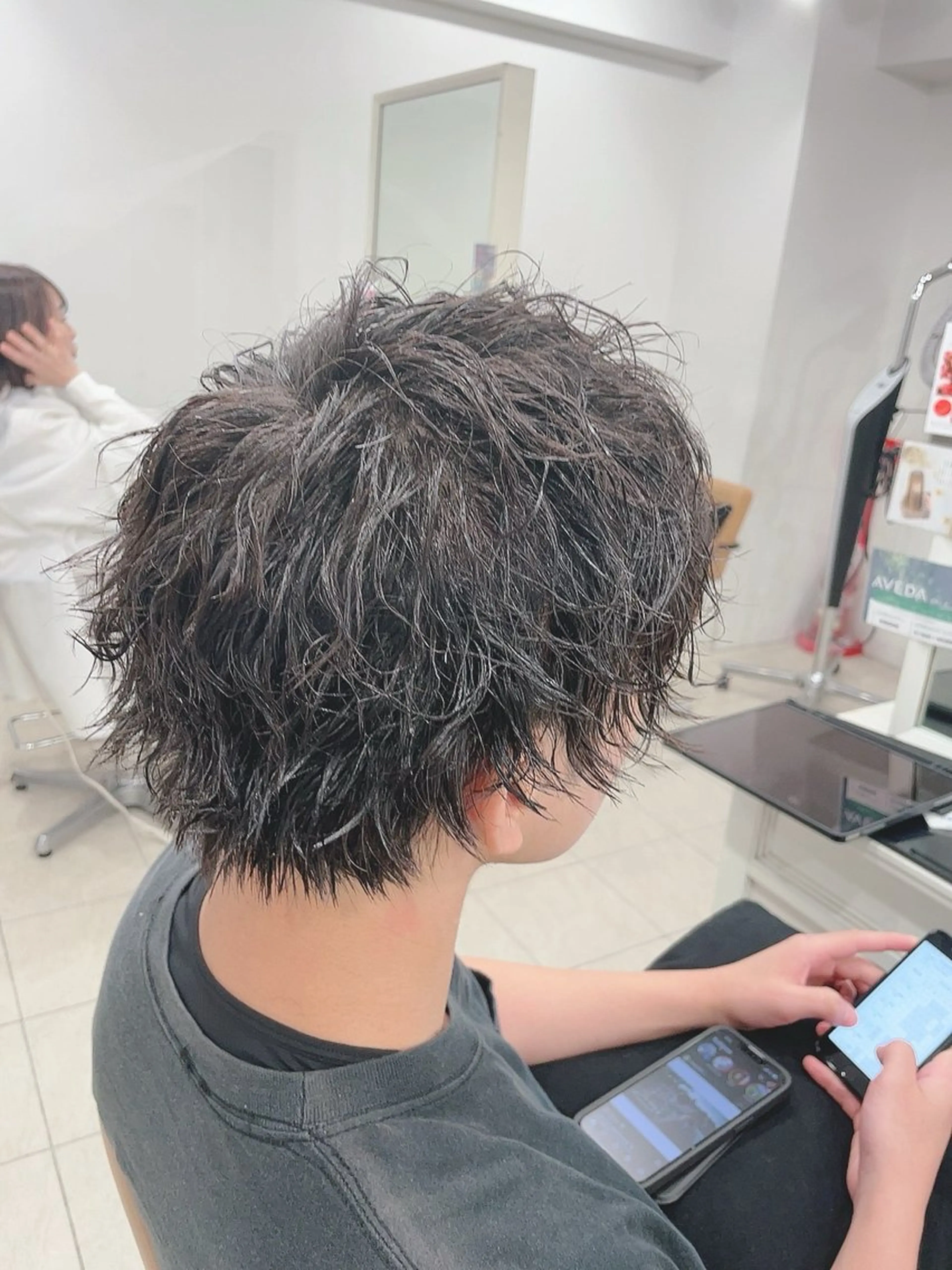 メンズ アップバング マッシュ メンズパーマ 髪質改善/ボブ/韓国 レイヤー💫あらいのヘアスタイル