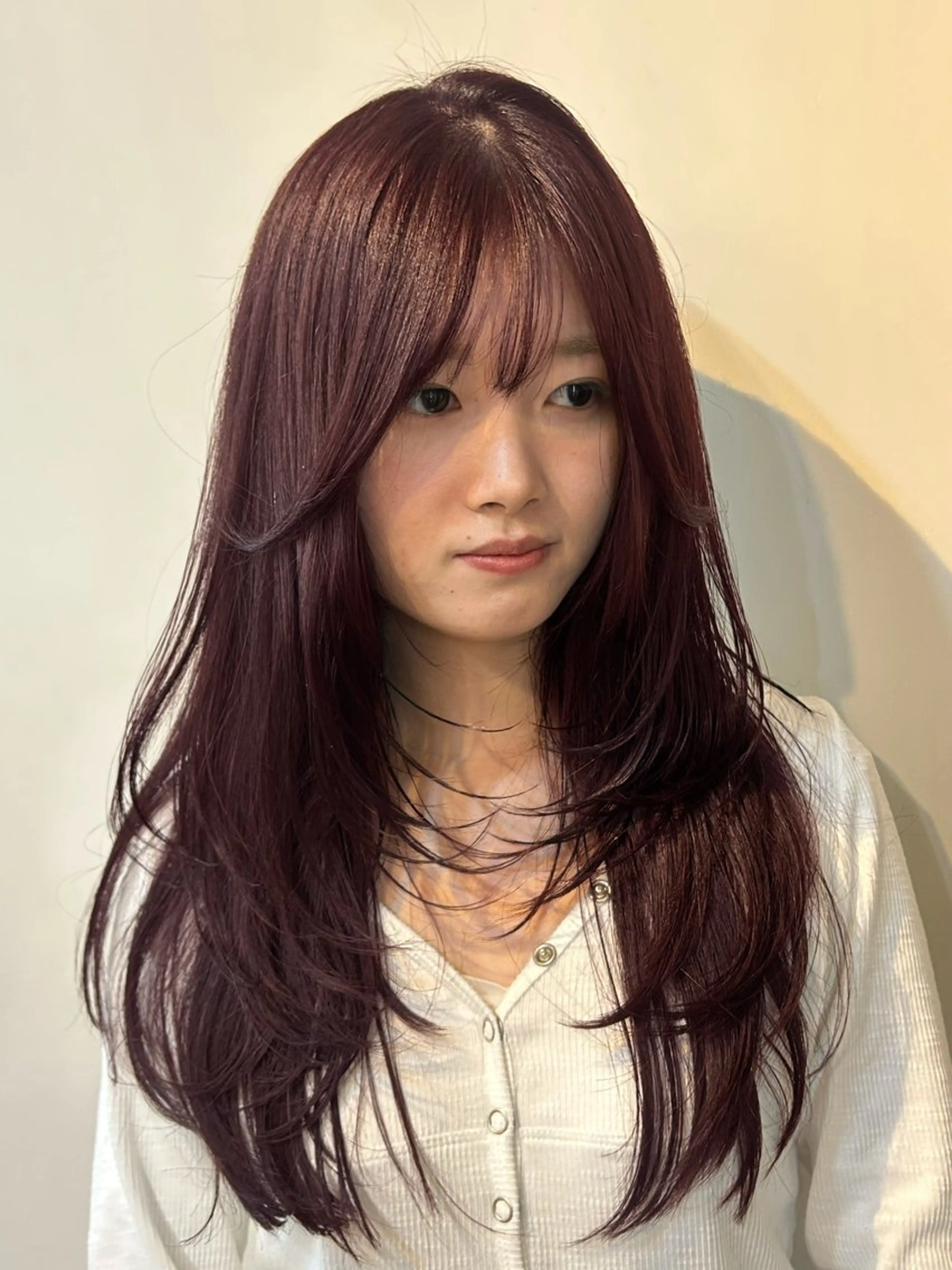 ロング カット ヘアカラー ✂韓国レイヤー 🦋みやび🪽のヘアスタイル