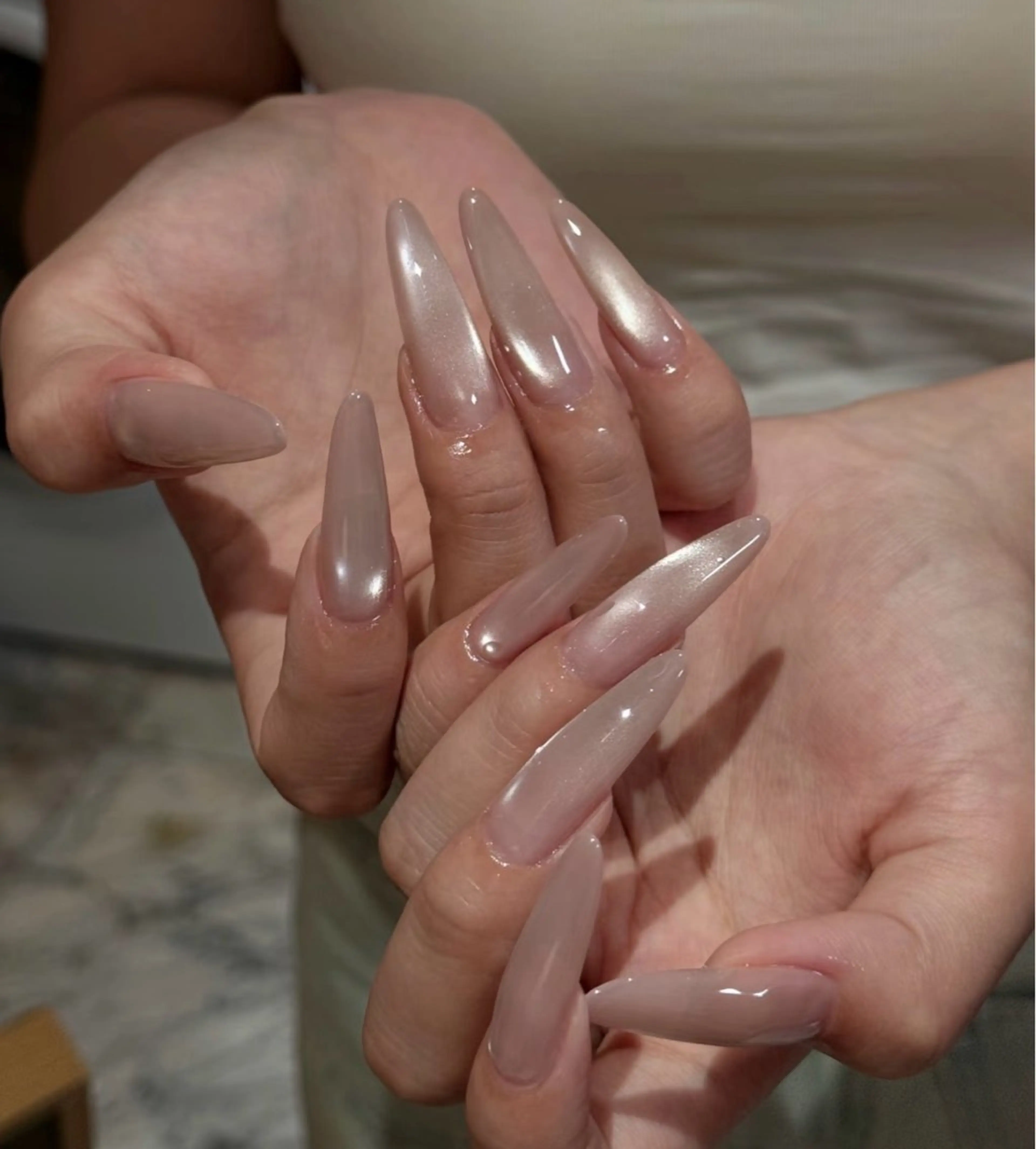 ネイル アートネイル オーロラネイル チークネイル 長さ出し フットネイル ハンドネイル Blossom nail【ブラソンネイル】所属・Blossom nail_研修のネイルデザイン