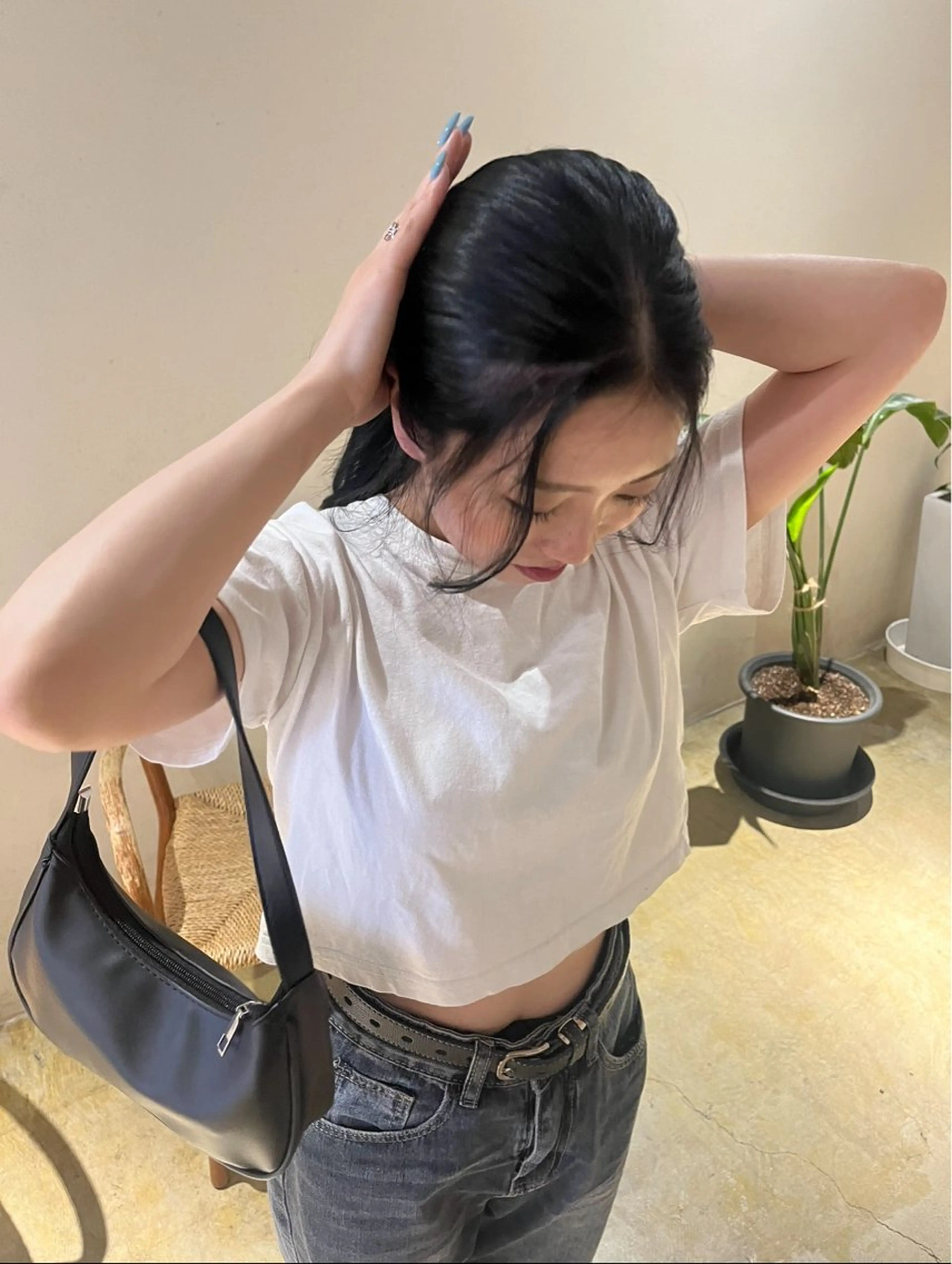 セミロング カラー カット ヘアカラー トリートメント えんぐちとも／透明感 カラー／博多ボブのヘアスタイル