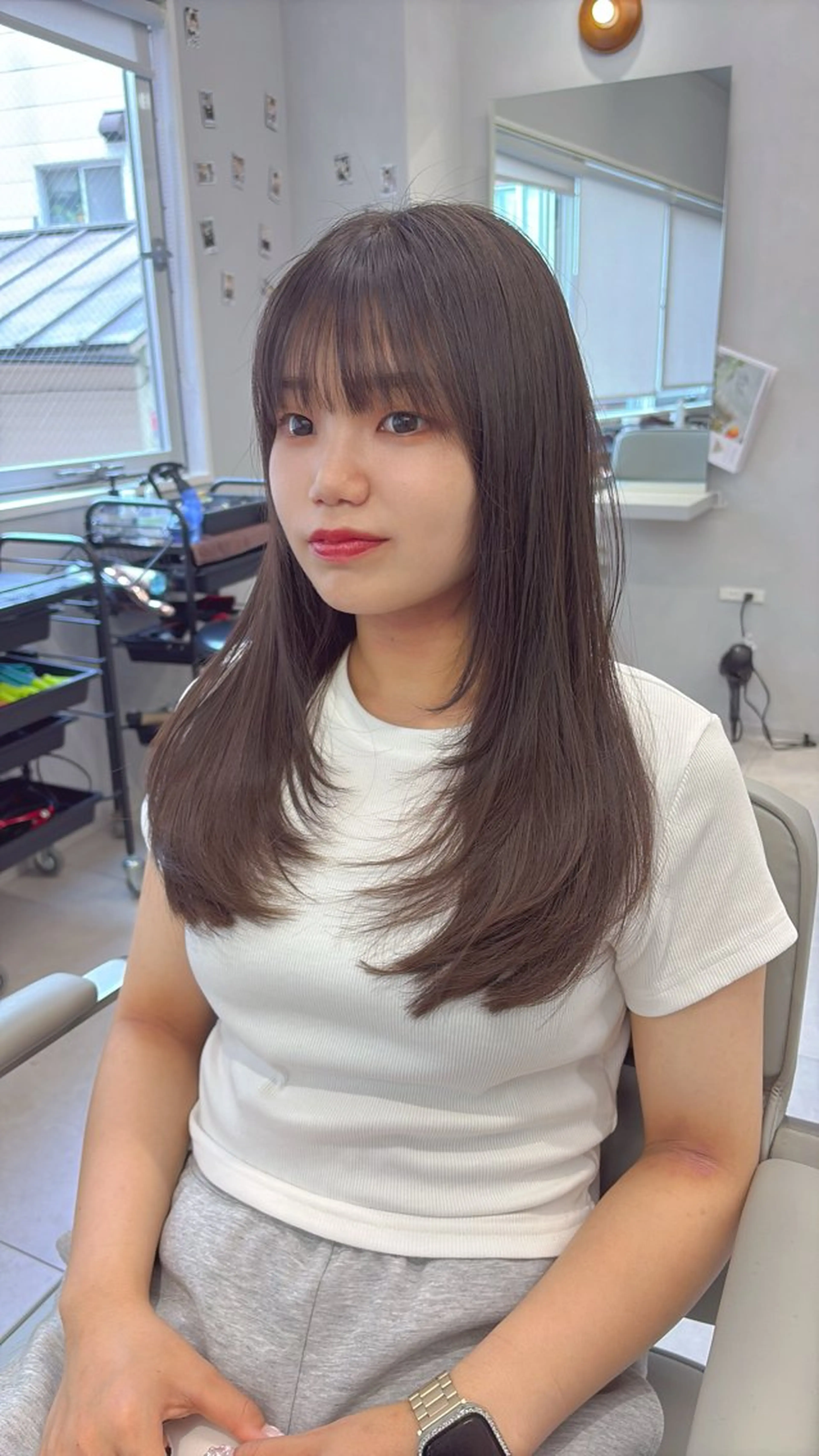 ロング 顔周りカット レイヤーカット 韓国ヘア/髪質改善/ レイヤー/あおし🐼のヘアスタイル