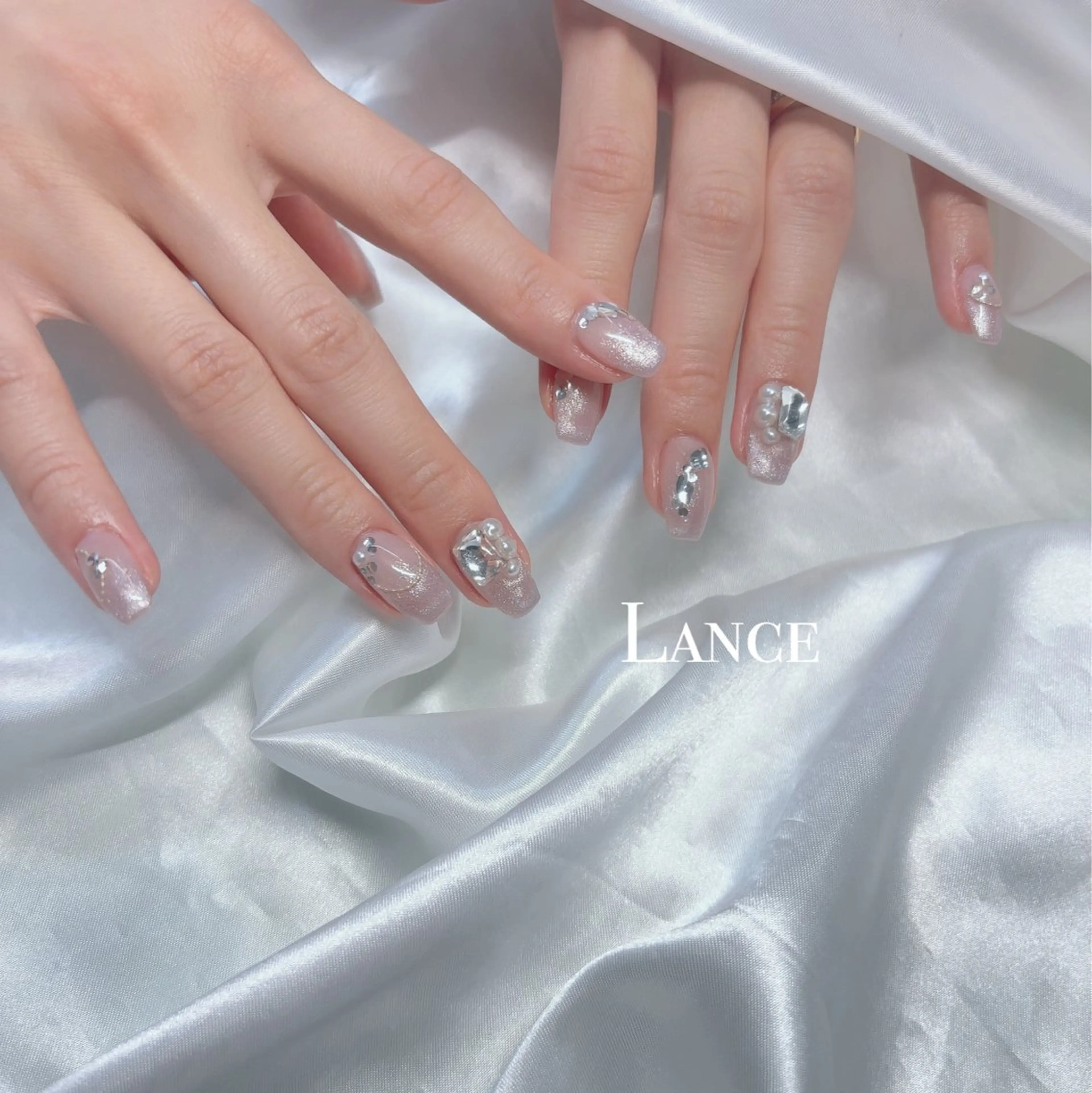 ネイル オーロラネイル フットネイル フレンチネイル ハート キラキラネイル ハンドネイル Lance nailのネイルデザイン