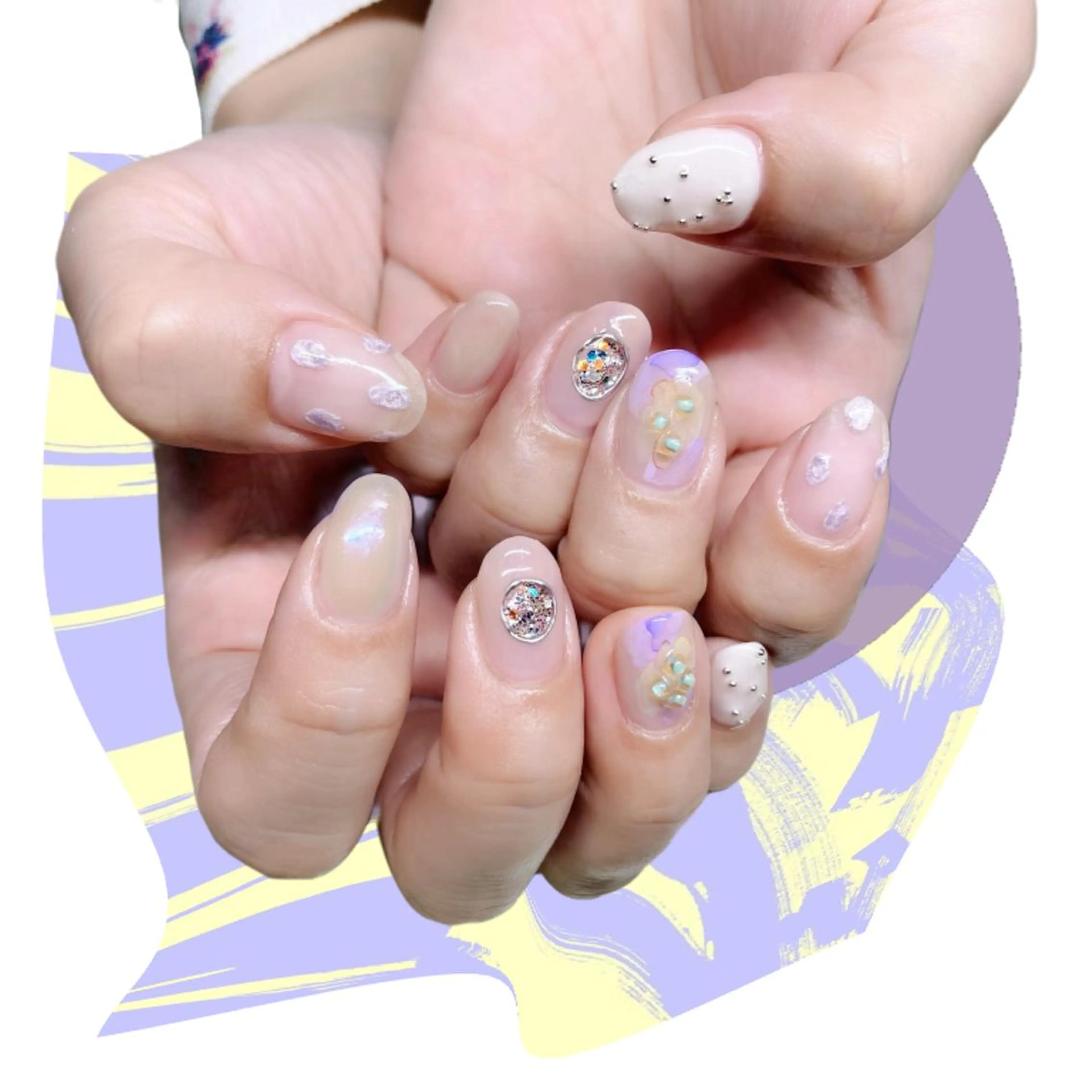 ネイル オーロラネイル 氷ネイル・うるうるネイル 韓国ネイル マグネットネイル ミラーネイル VOLLMOND nailのネイルデザイン