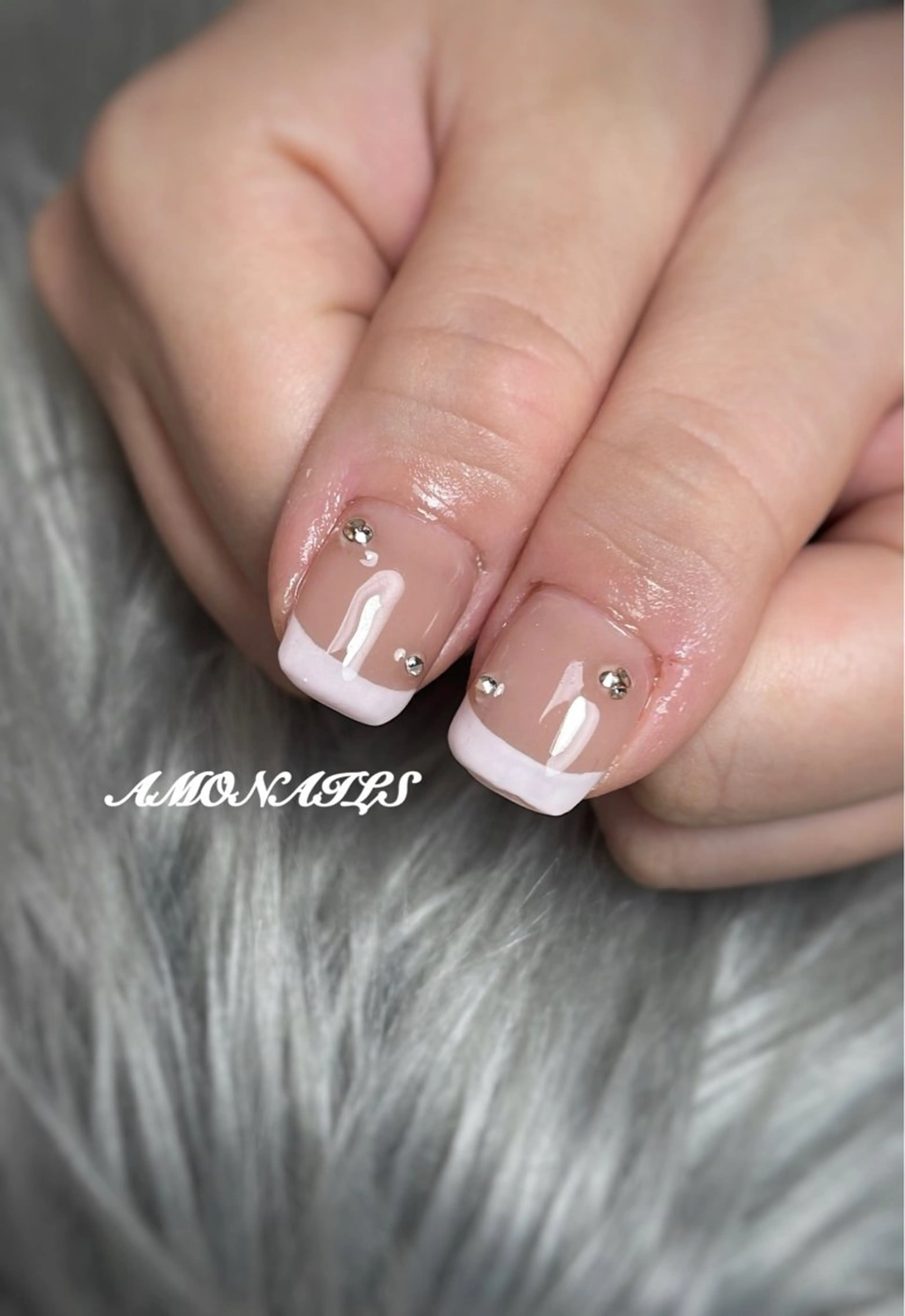 ネイル フレンチネイル ピンク AMONAILS *.のネイルデザイン