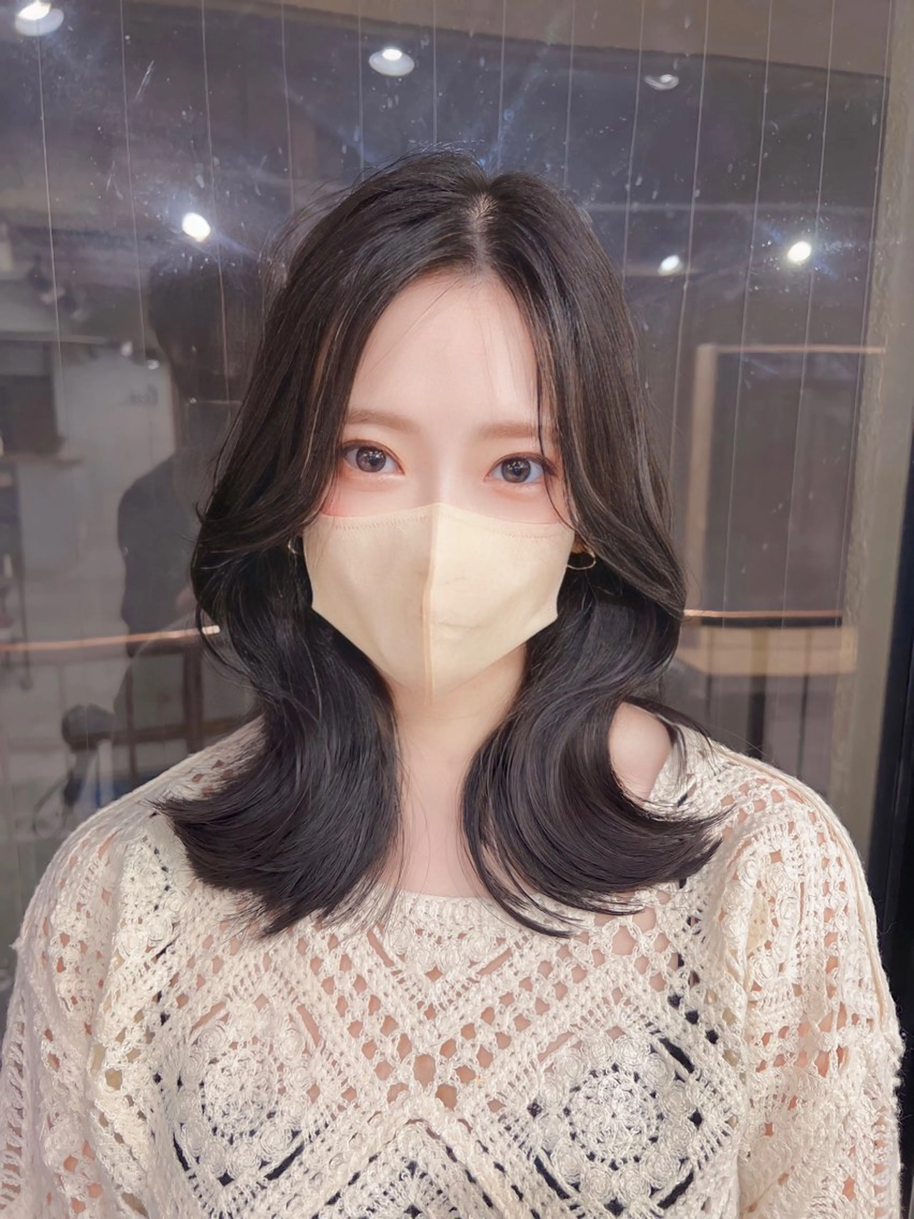 ミディアム カラー カット ヘアカラー トリートメント ヘッドスパ ヘアセット 韓国レイヤー/ 顔周り💕田中将吾のヘアスタイル