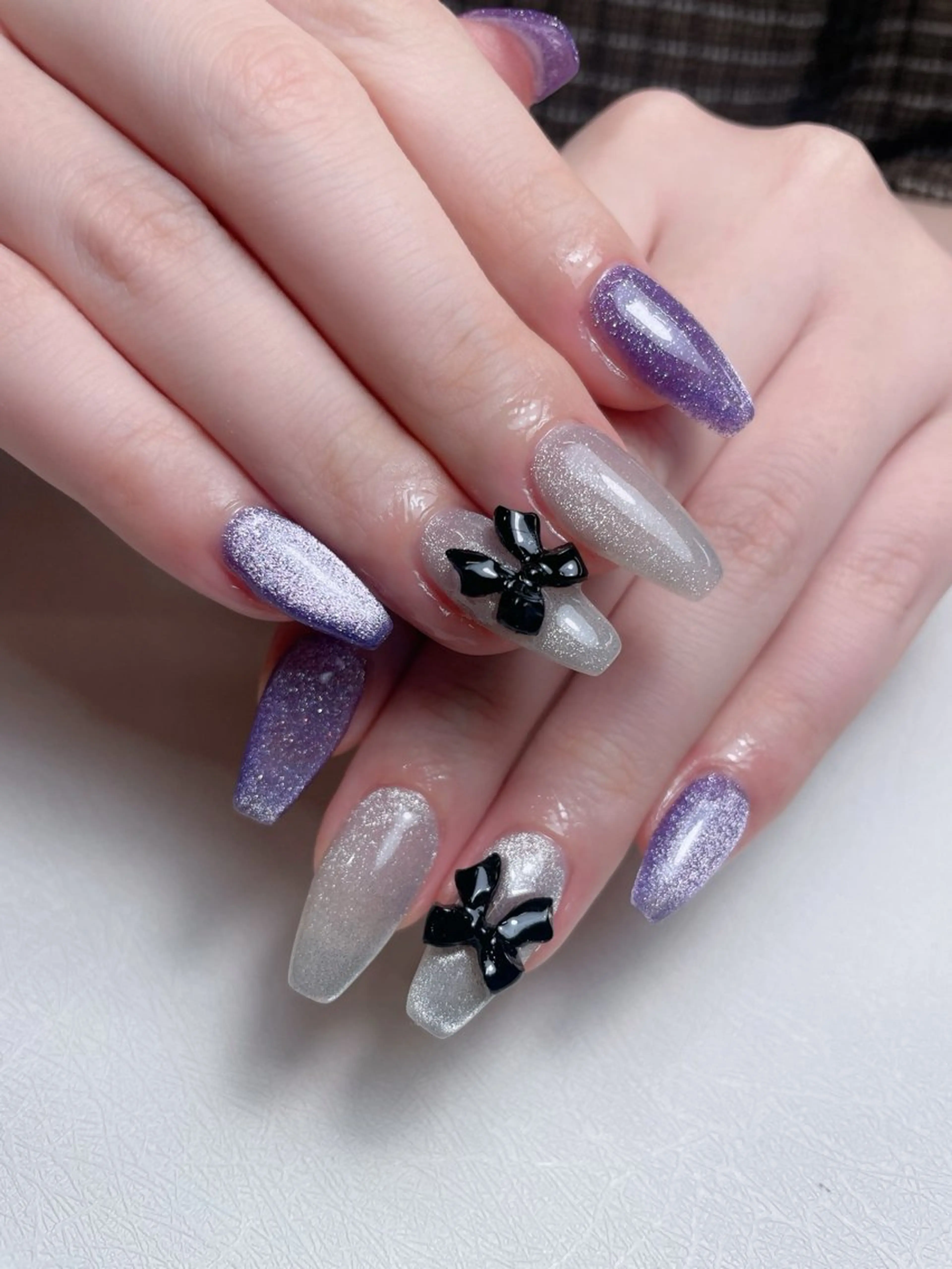 ネイル チークネイル 長さ出し フレンチネイル グラデーション キラキラネイル 中野駅から2分 MEO NAILのネイルデザイン