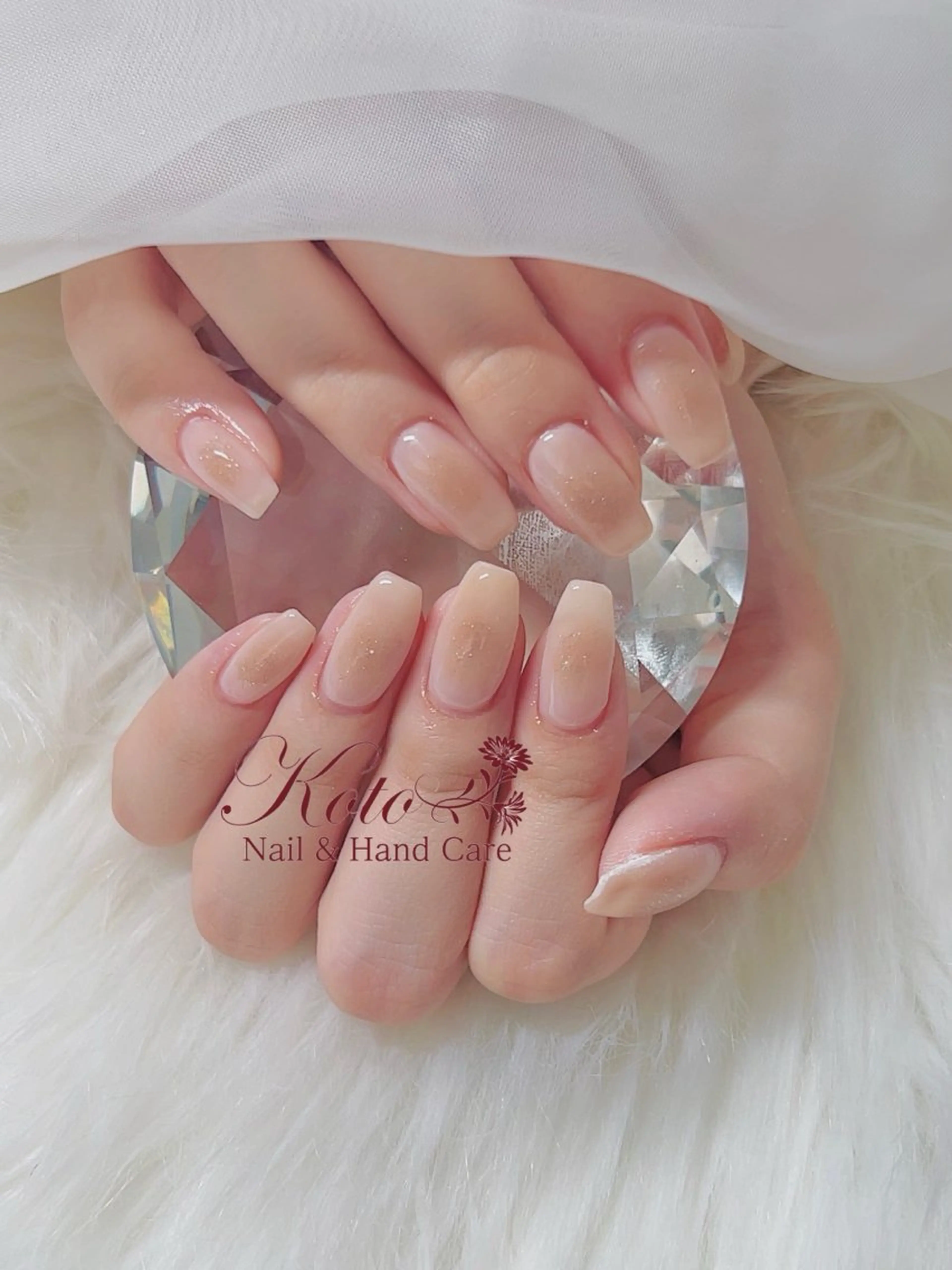 ネイル チークネイル 長さ出し ジェルネイル 持ち込み ニュアンスネイル ハンドネイル Nail Salon KOTOのネイルデザイン