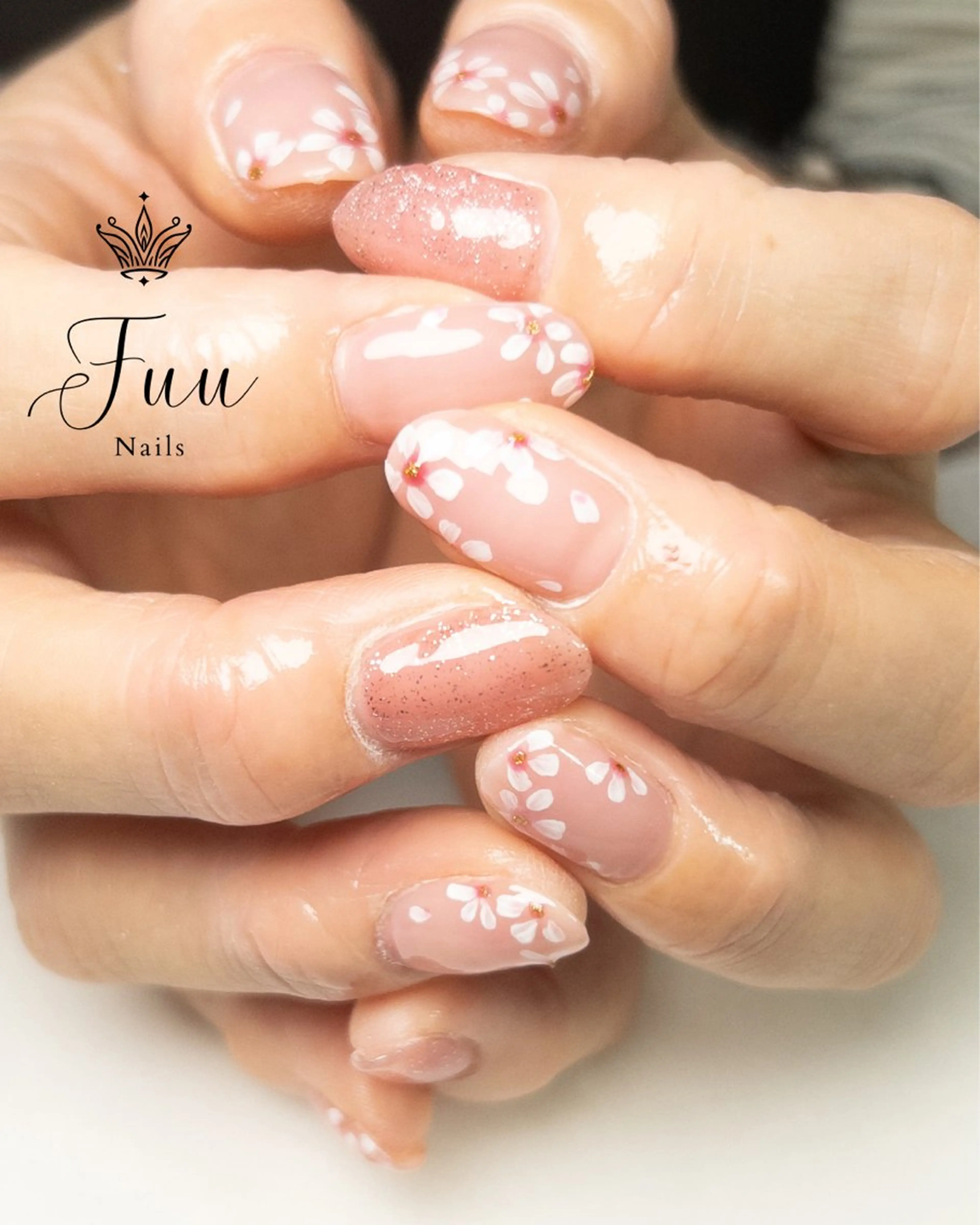 ネイル アートネイル 桜ネイル 入学式 卒業式 マグネットネイル ハンドネイル 犬のいるネイルサロン Fuu nailsのネイルデザイン