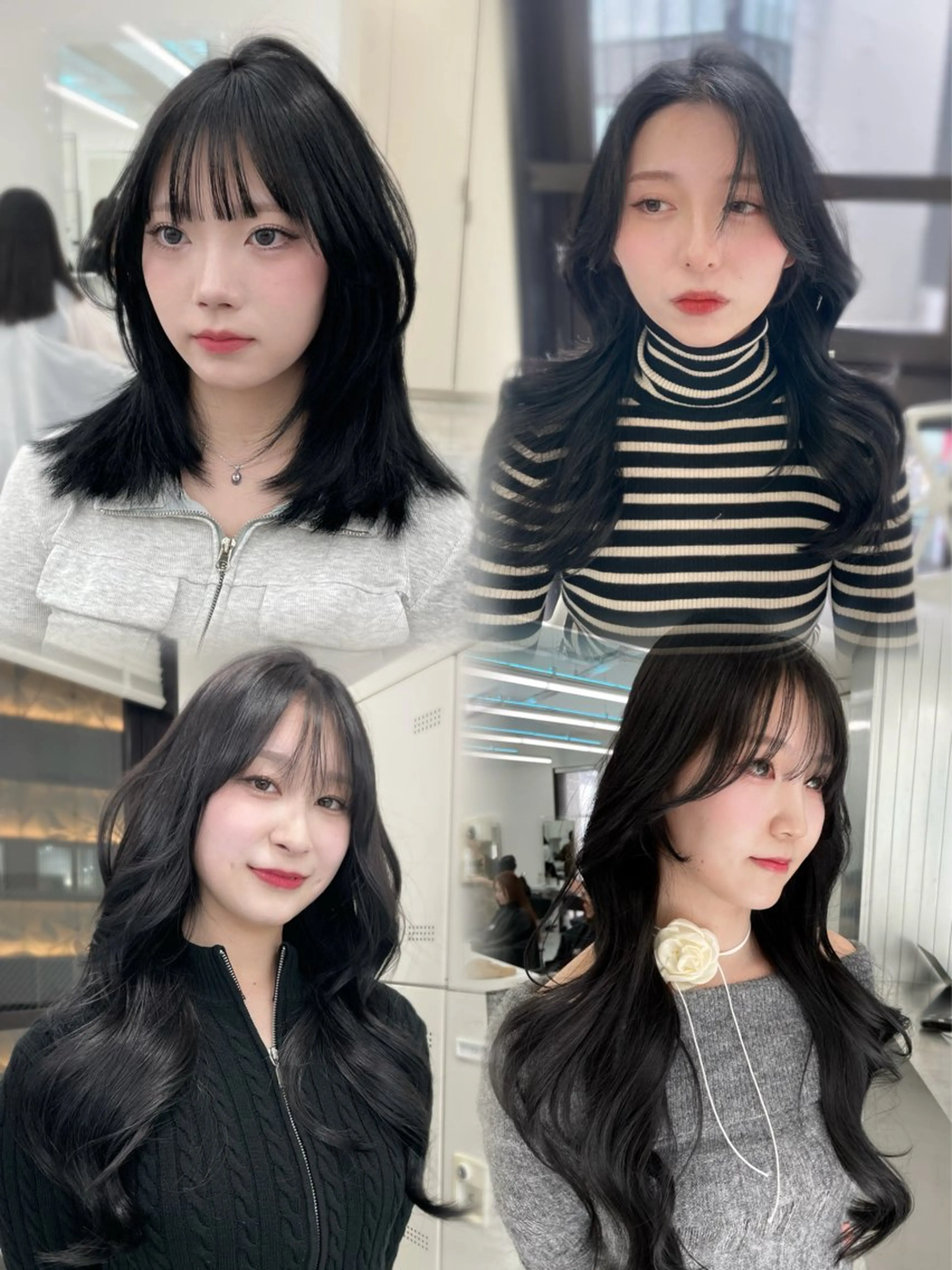 セミロング カット ヘアカラー MOE 福岡韓国ヘア✧︎のヘアスタイル