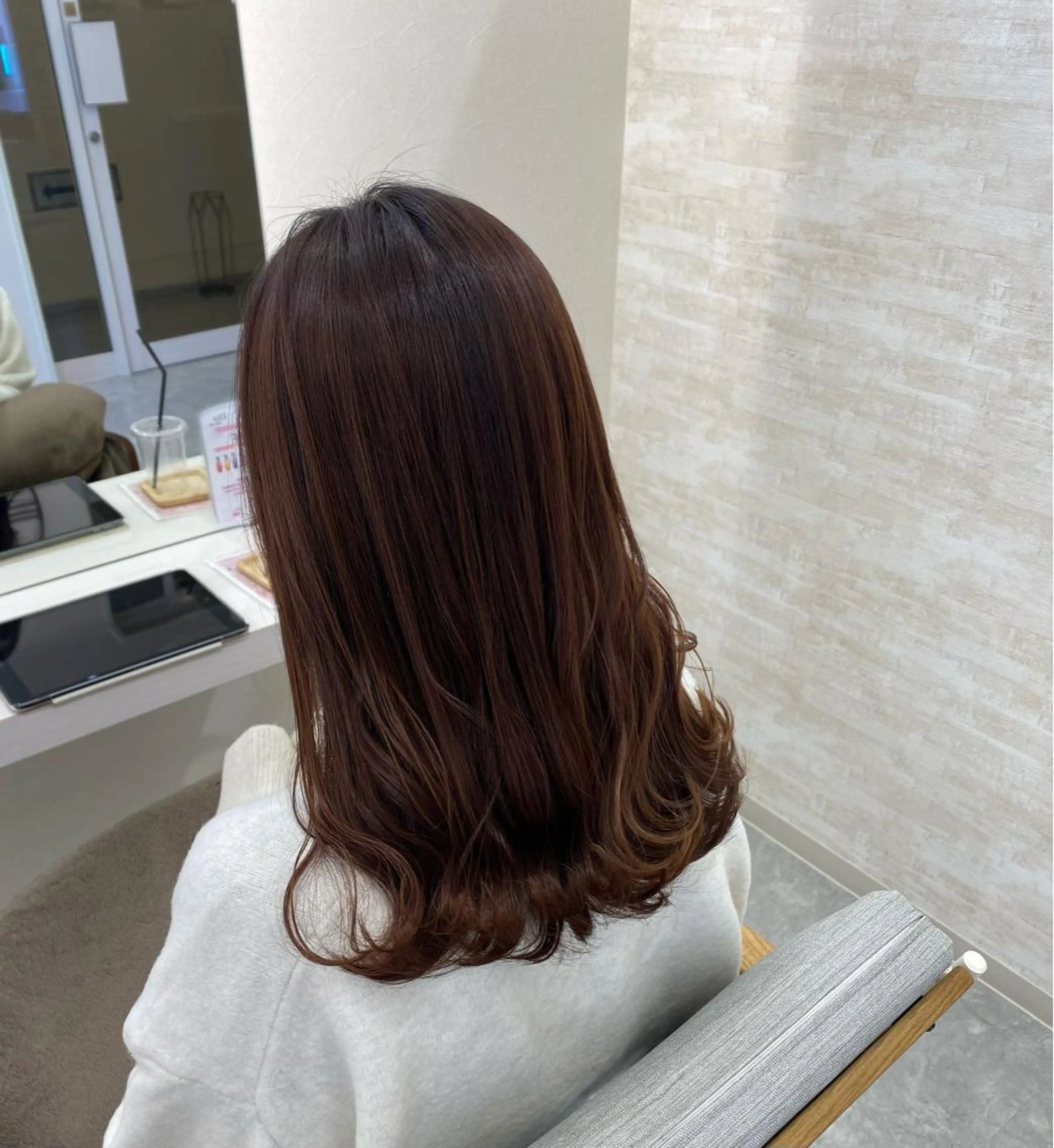 ロング ヘアカラー トリートメント 髪質改善&ヘアケア 永山若奈のヘアスタイル