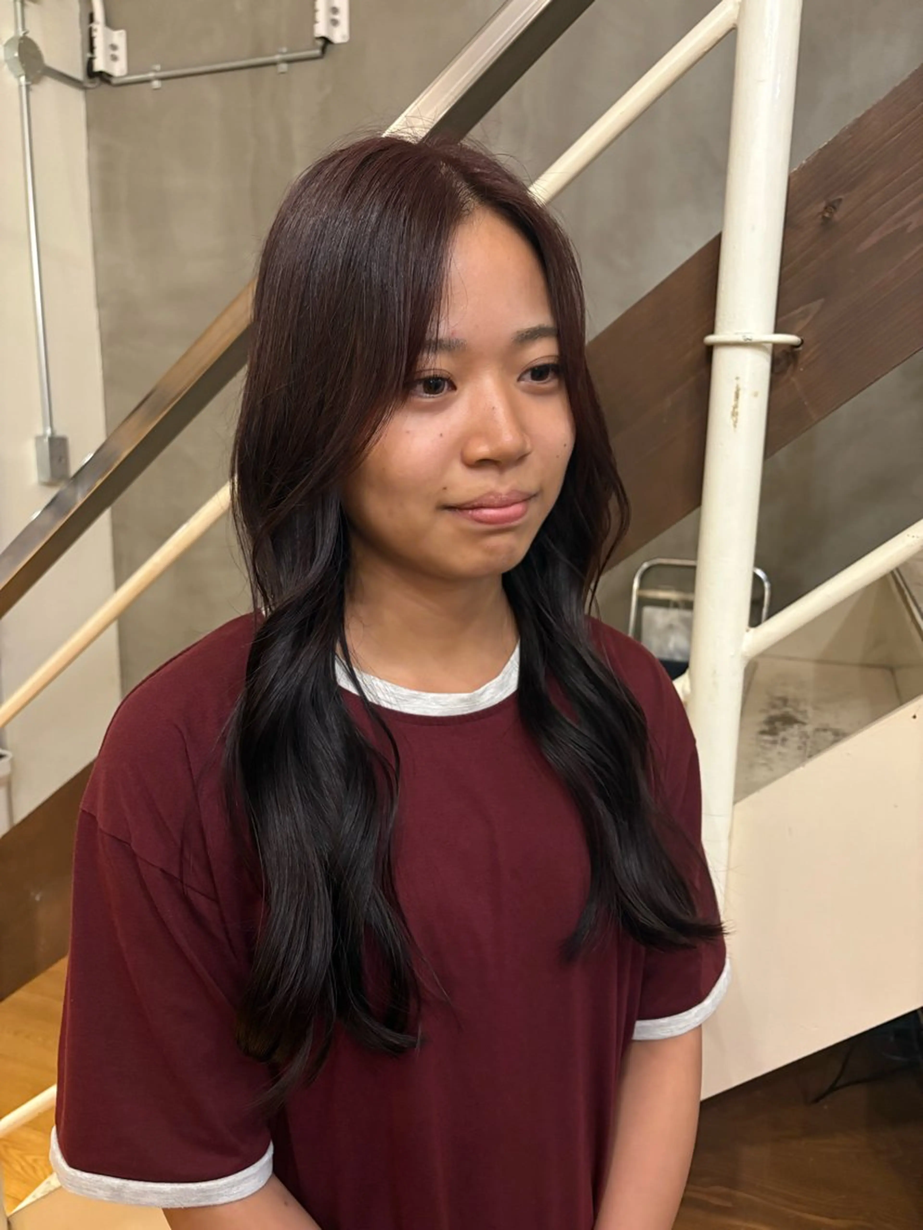 ロング ヘアカラー 武田玲音/カラー モデル/堀江のヘアスタイル