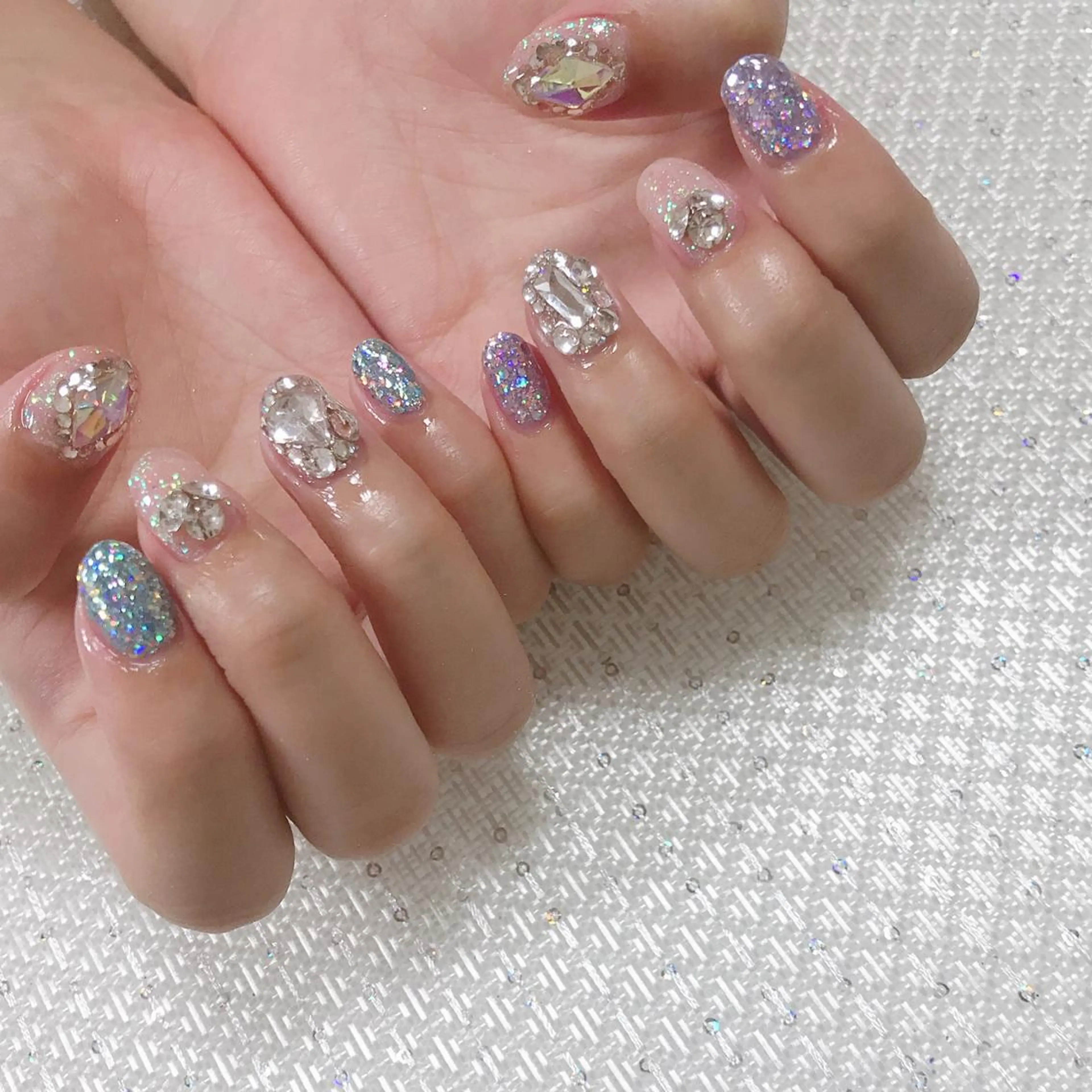 ネイル アートネイル 韓国ネイル 大理石ネイル(マーブル) ミラーネイル ニュアンスネイル ハンドネイル MoonLight MIHOのネイルデザイン