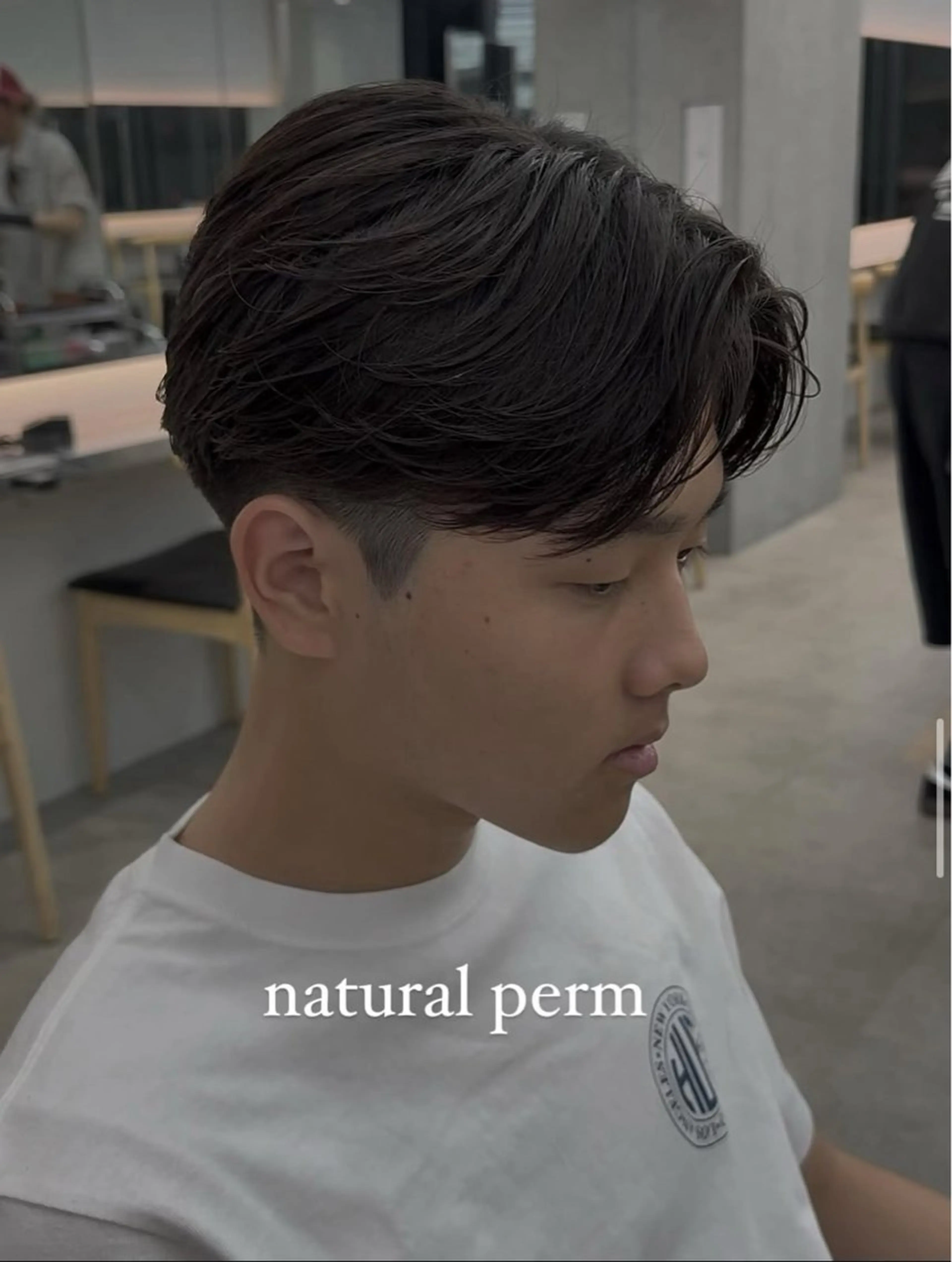 ショート カラー パーマ メンズ キッズ メンズパーマ ニュアンスパーマ 栄💗メンズパーマ｜ ハイトーン｜haruのヘアスタイル