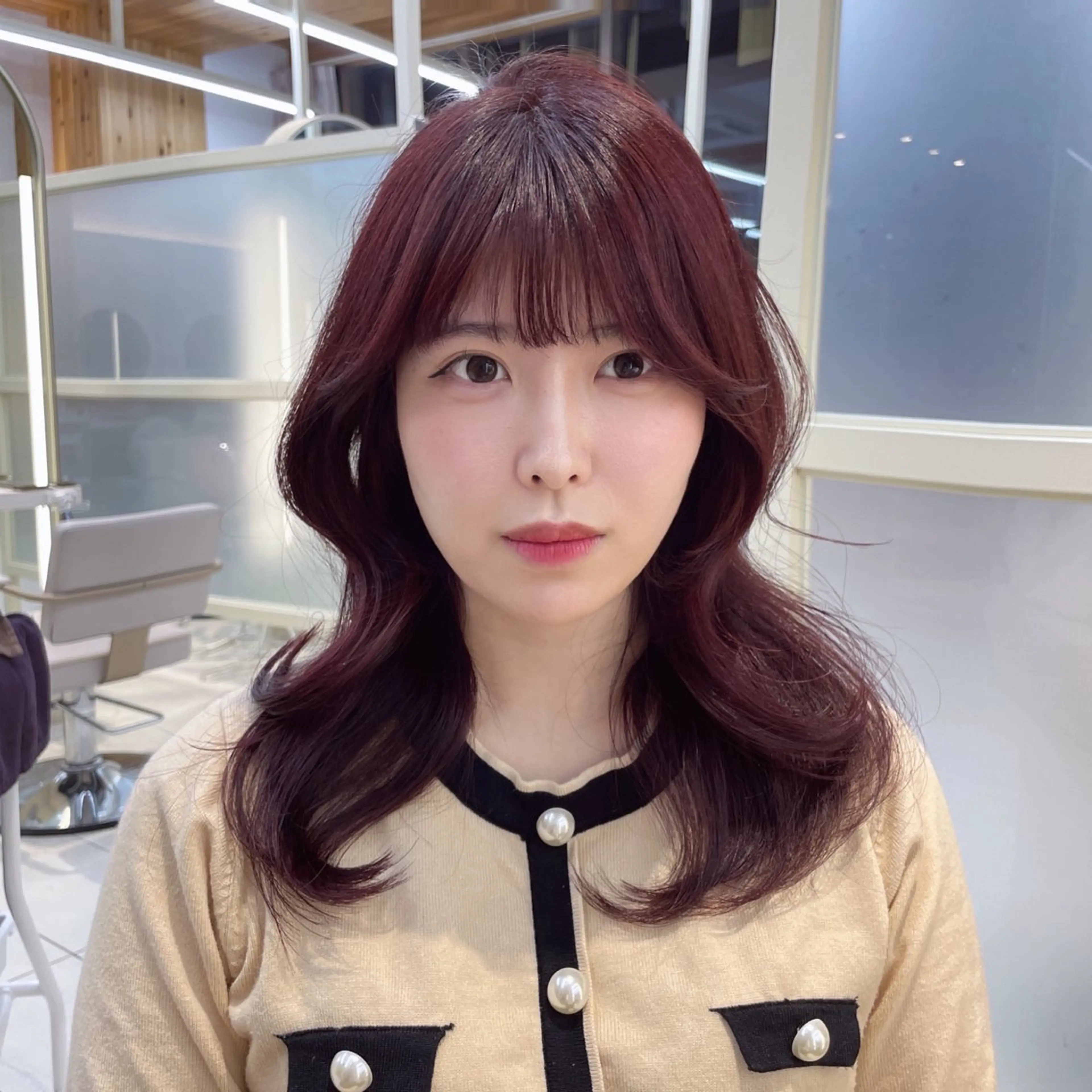 ミディアム 顔周り/透明感カラー /韓国ヘア/TAKUのヘアスタイル