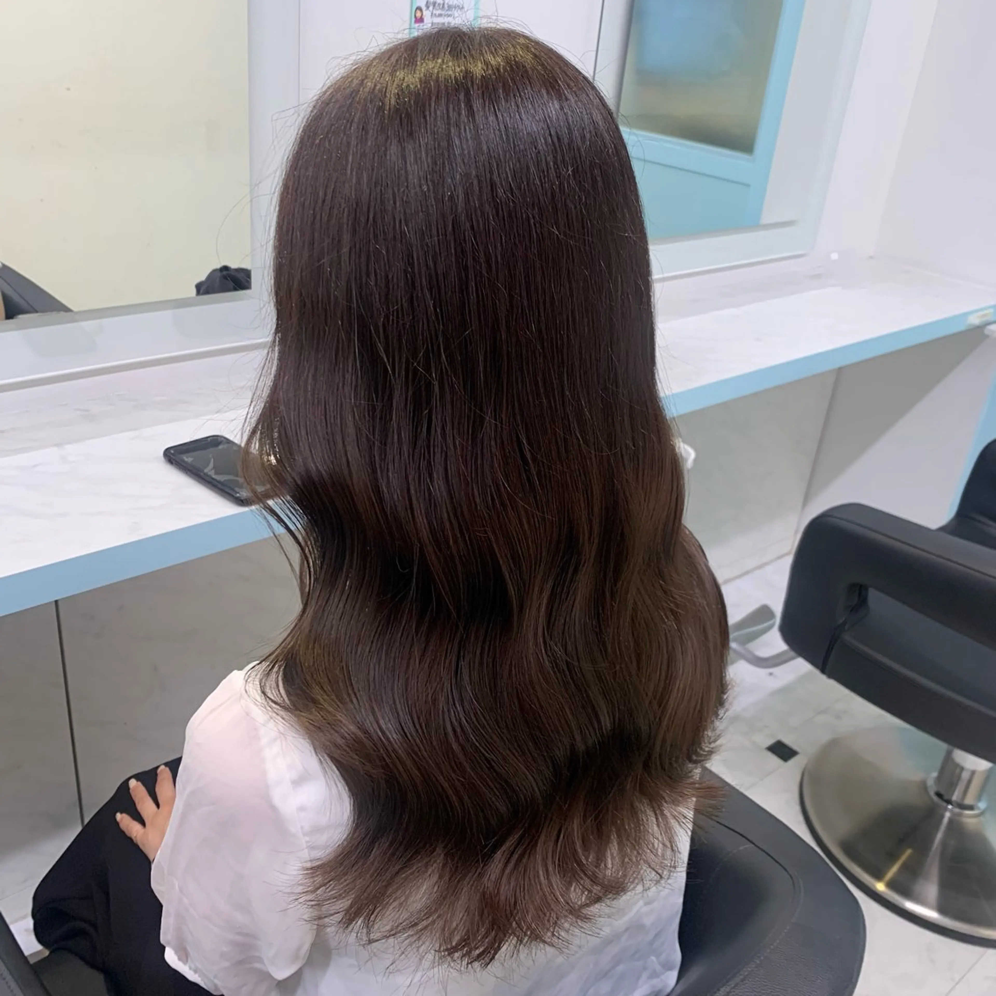 セミロング ヘアカラー トリートメント 🤍大人っぽ韓国暗髪 🤍Asuka🤍のヘアスタイル