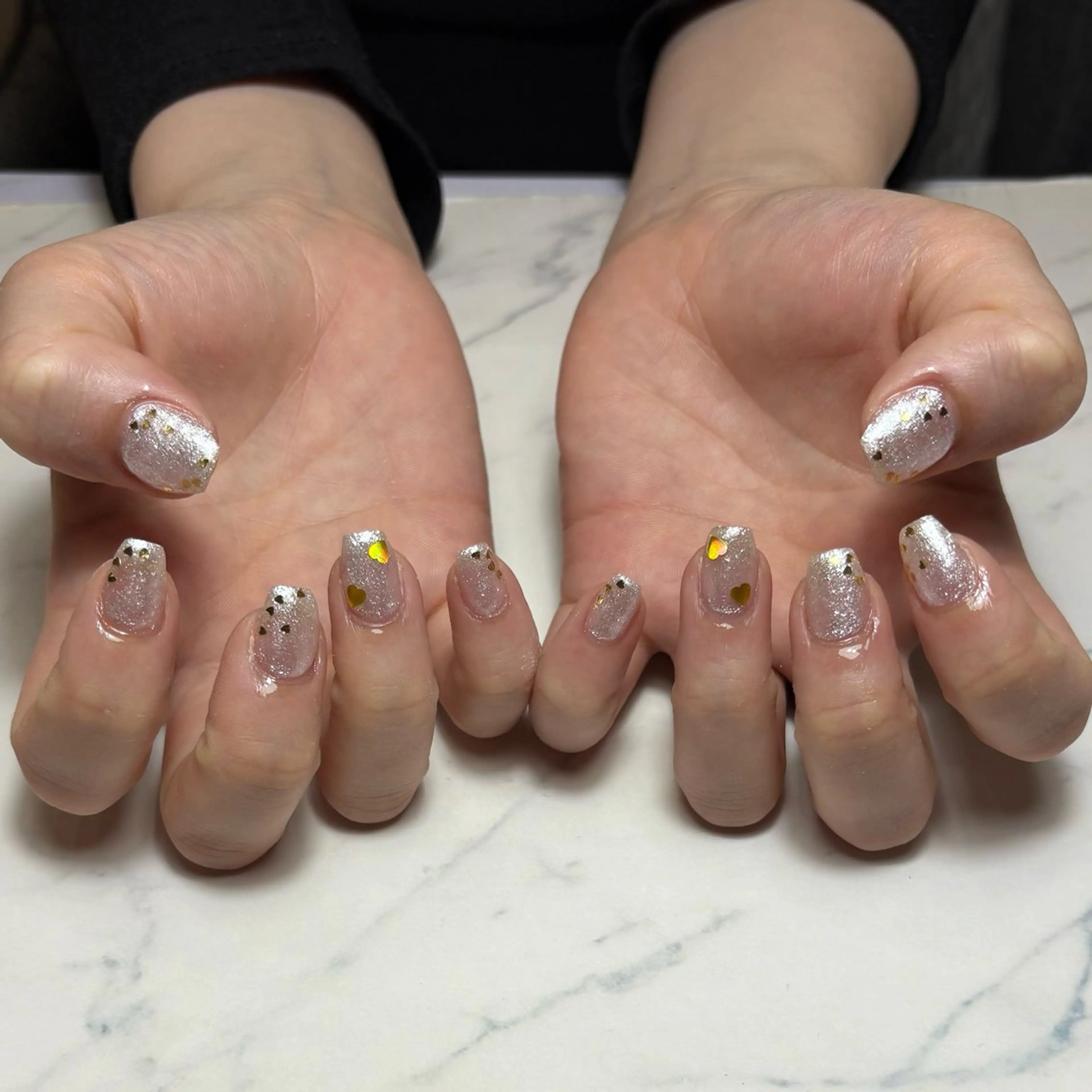 ネイル ゴールド ハート 💫 さりのネイルデザイン