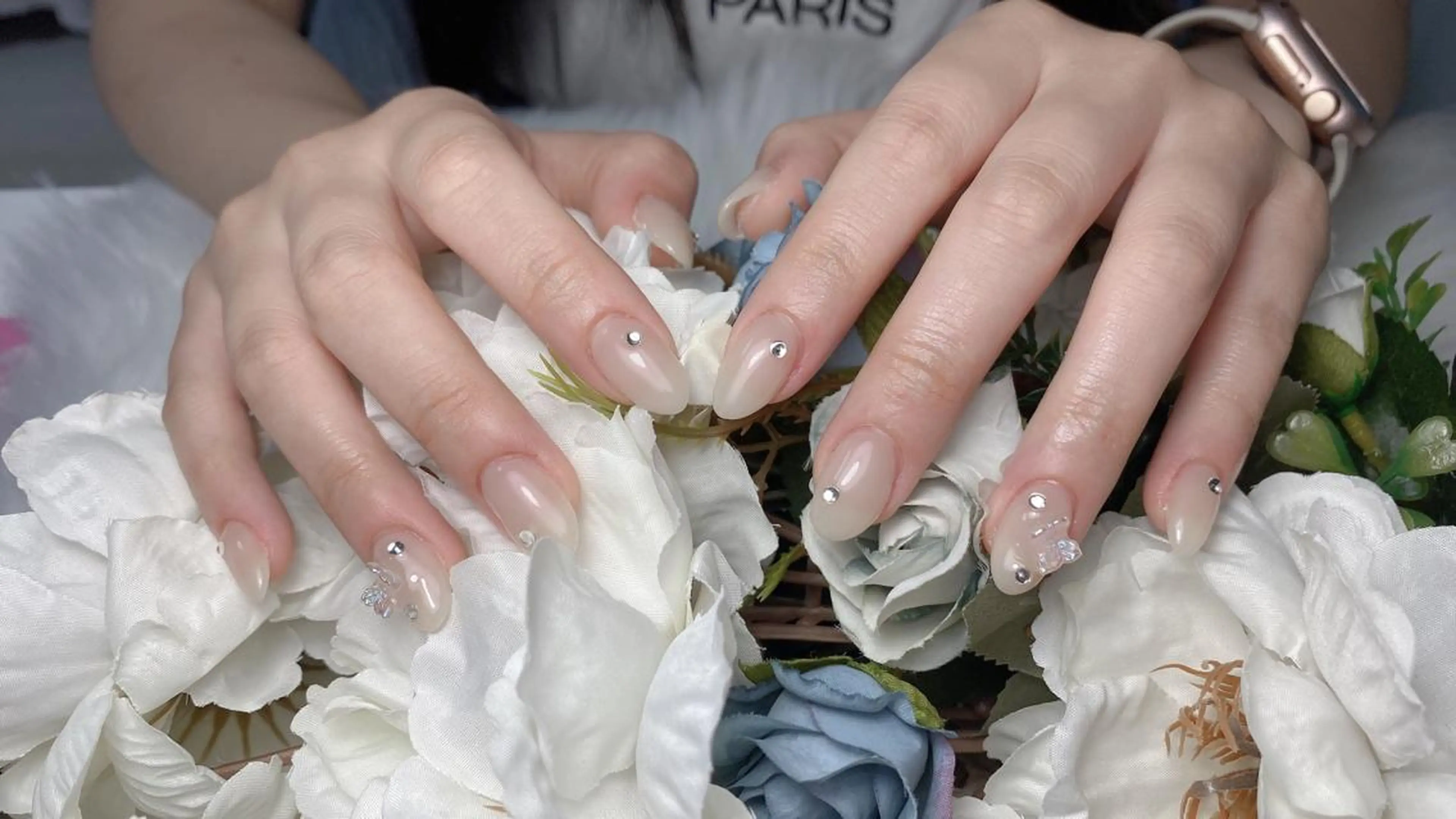 カラー ネイル オーシャン スカルプネイルサロンのネイルデザイン