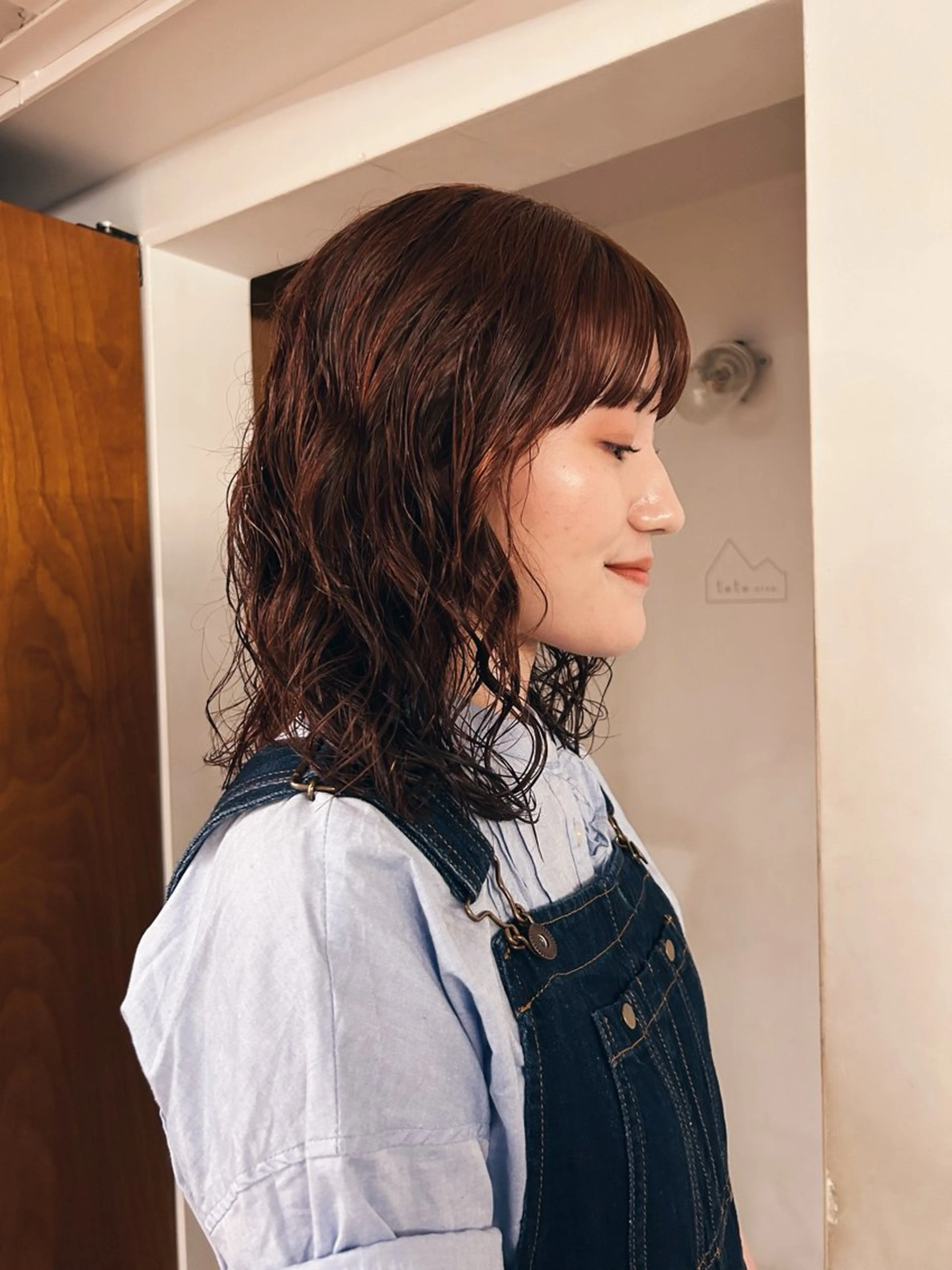 ミディアム パーマ カット ヘアカラー パーマ トリートメント 似合わせパーマ 🌼カンナのヘアスタイル